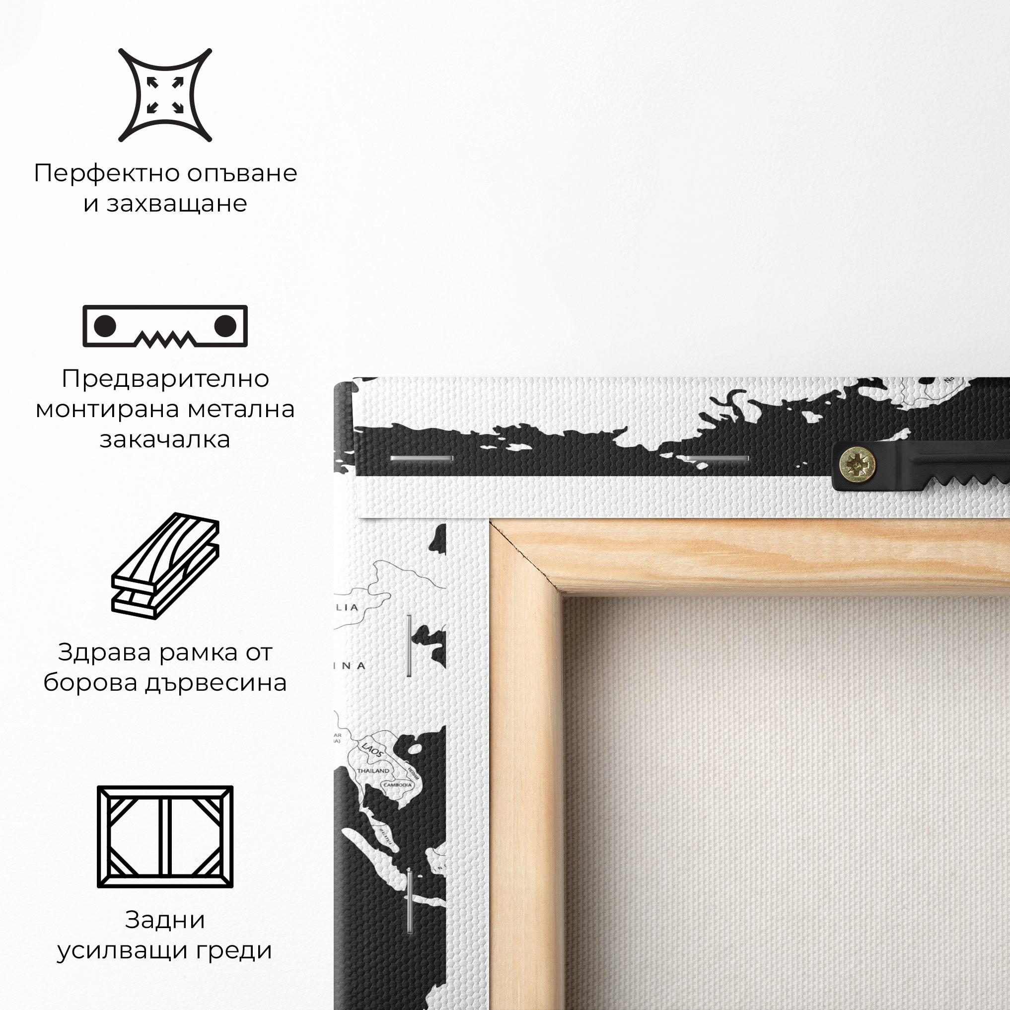 Картина на платно White World Map mockup 5