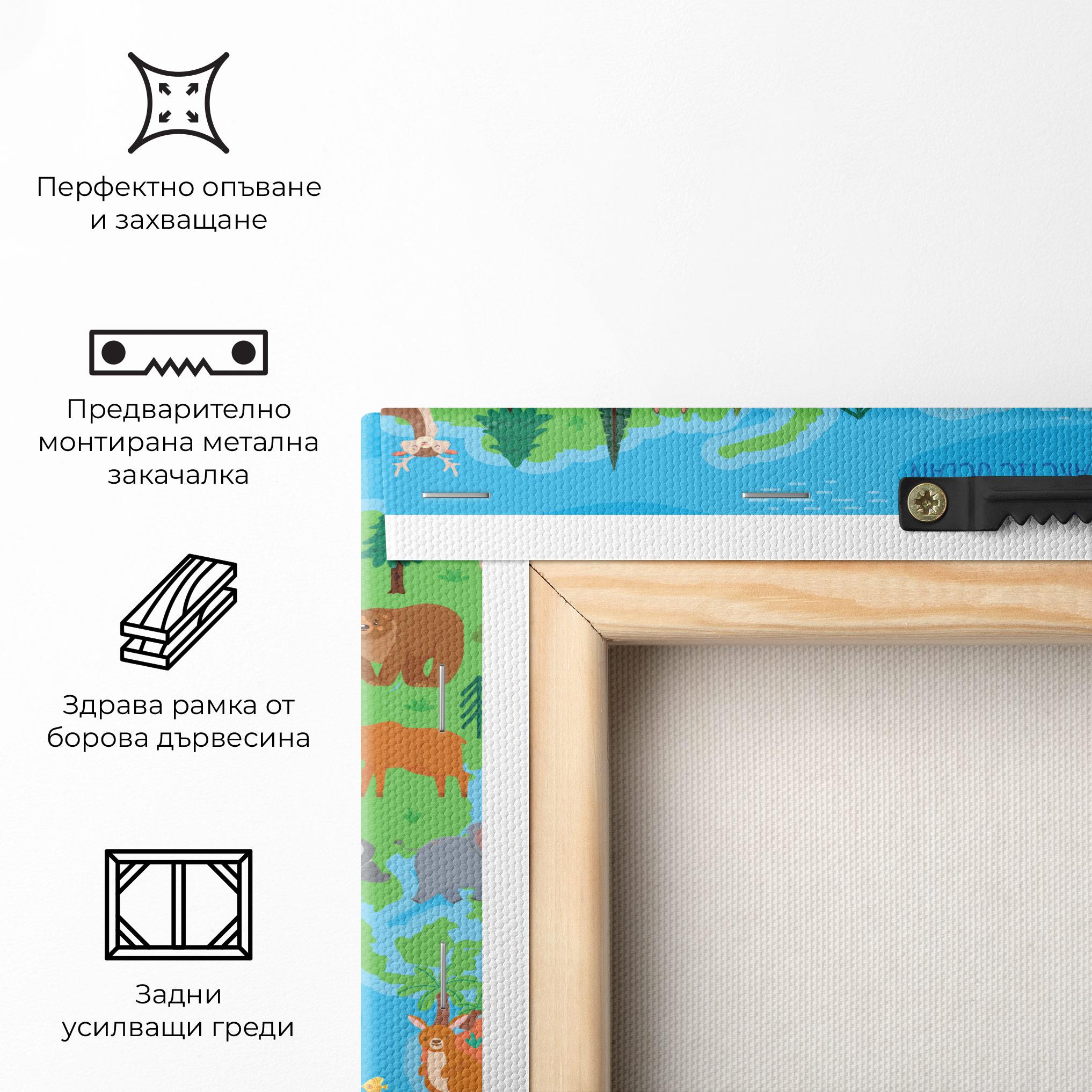 Картина на платно Worldwide Kids Map mockup 5