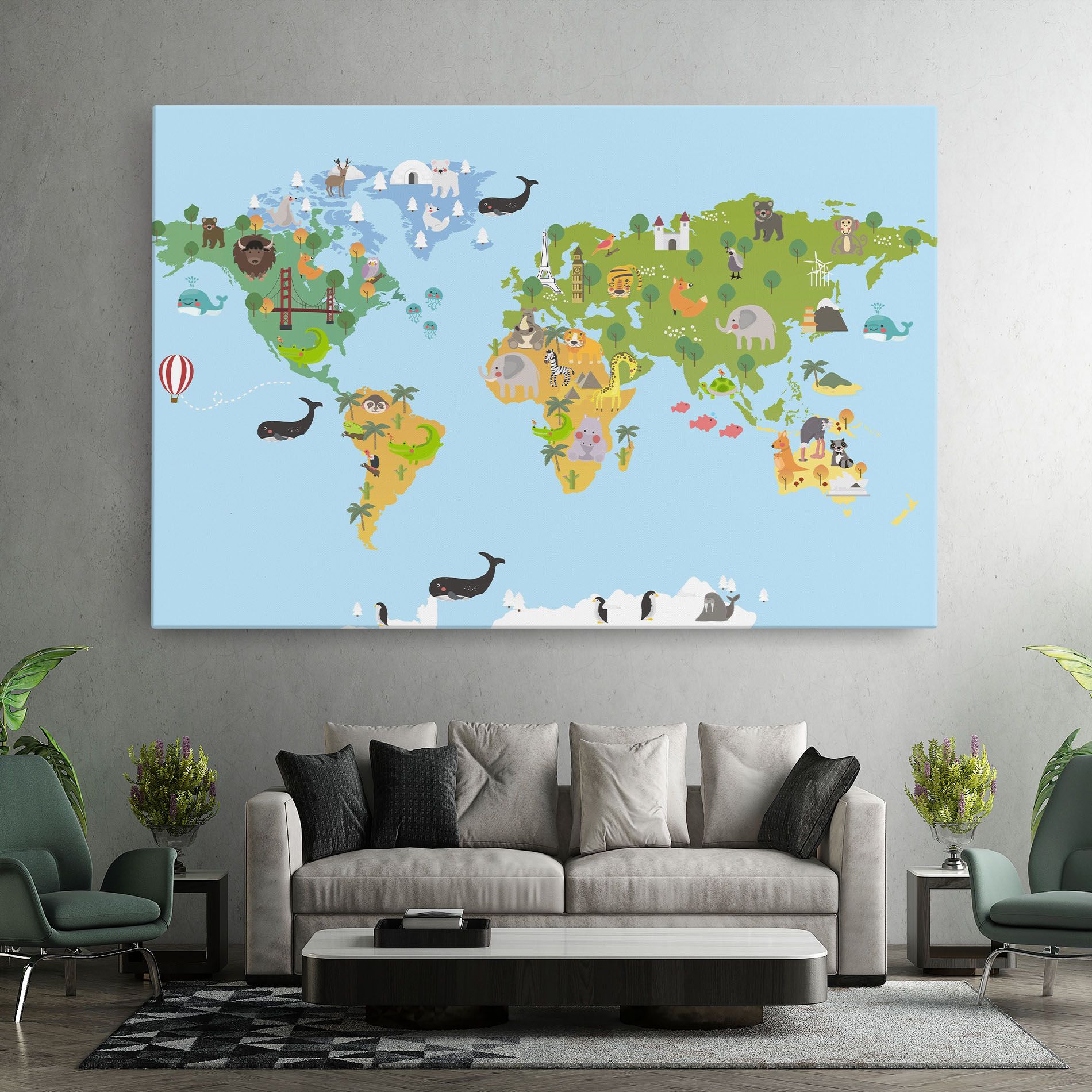 Animals Cute Map mockup 7