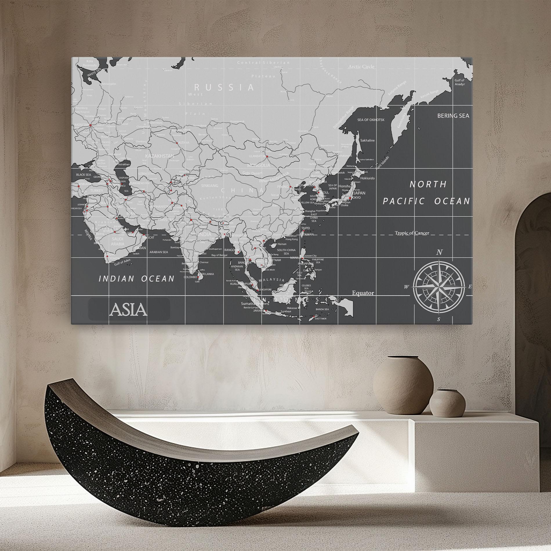 Картина на платно Asia Minimal Map mockup 8