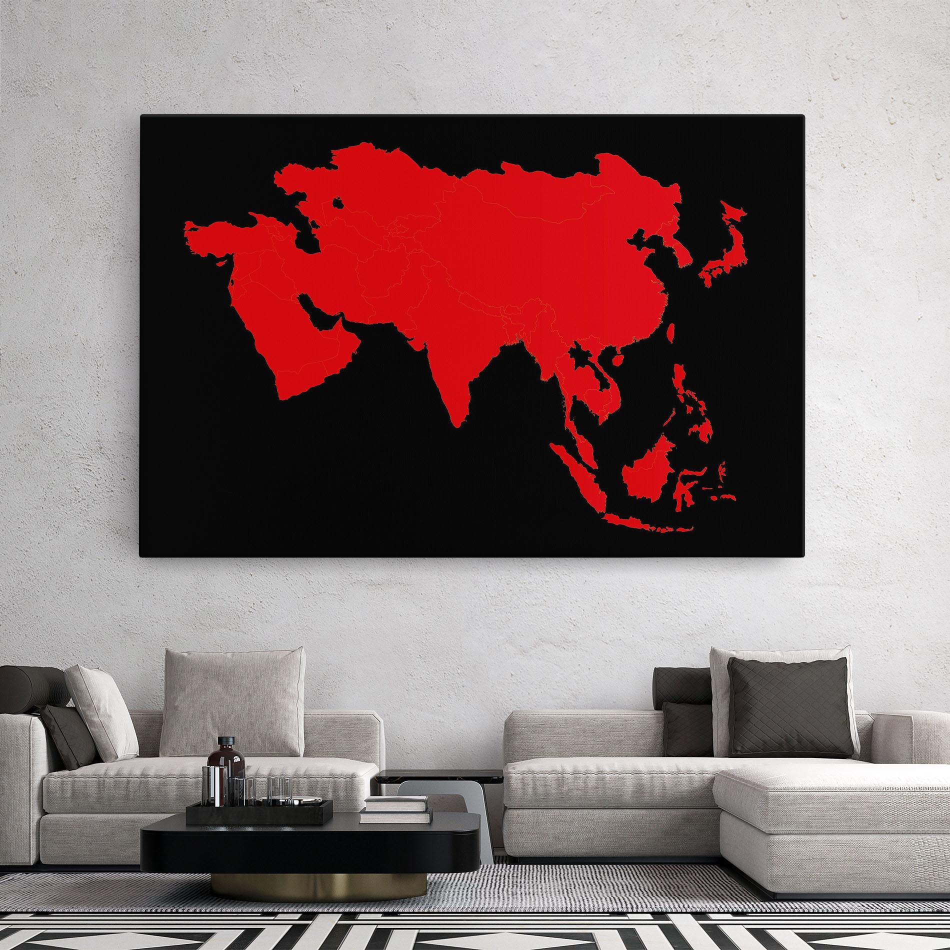 Картина на платно Asia Map mockup 2