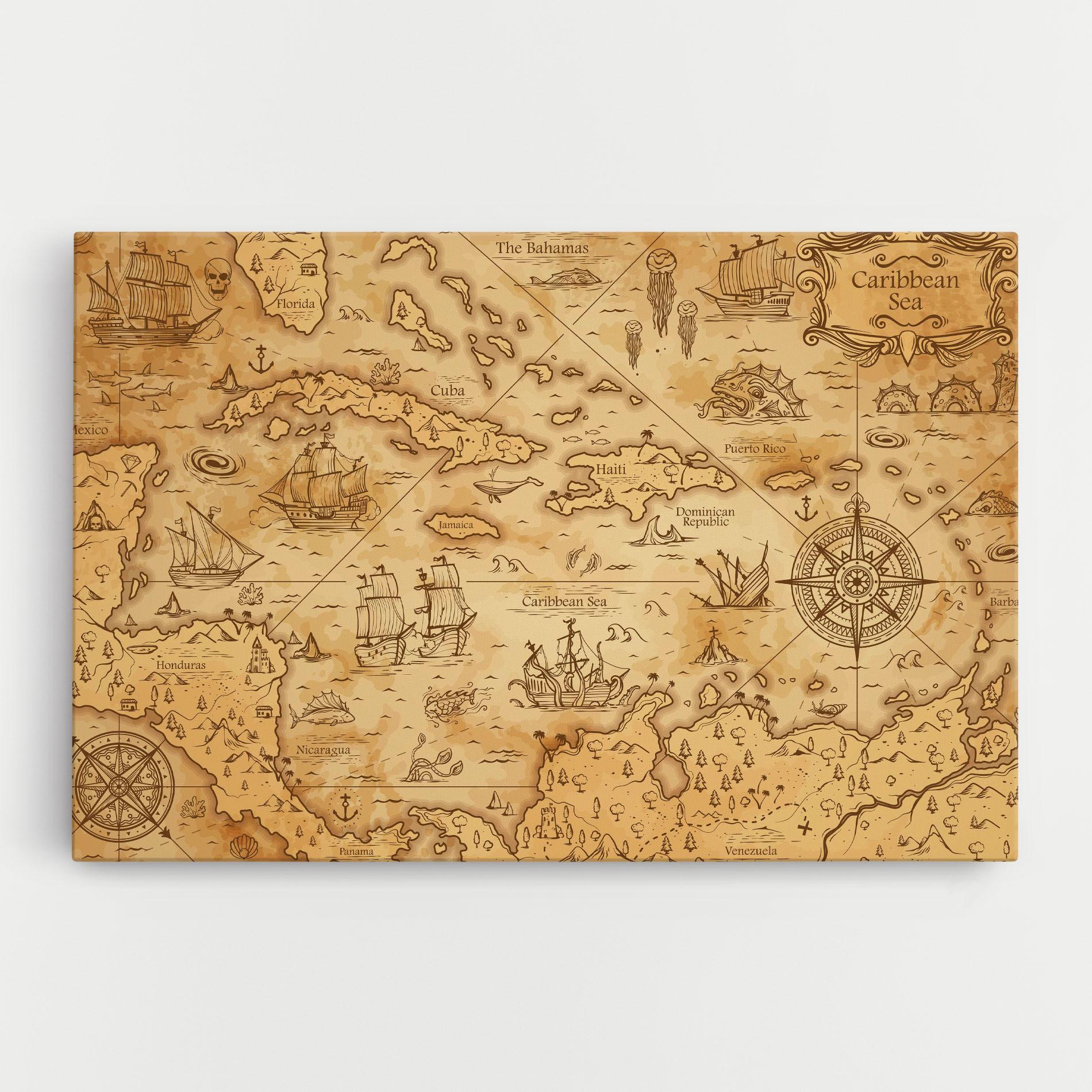 Картина на платно Caribbean Sea mockup 0