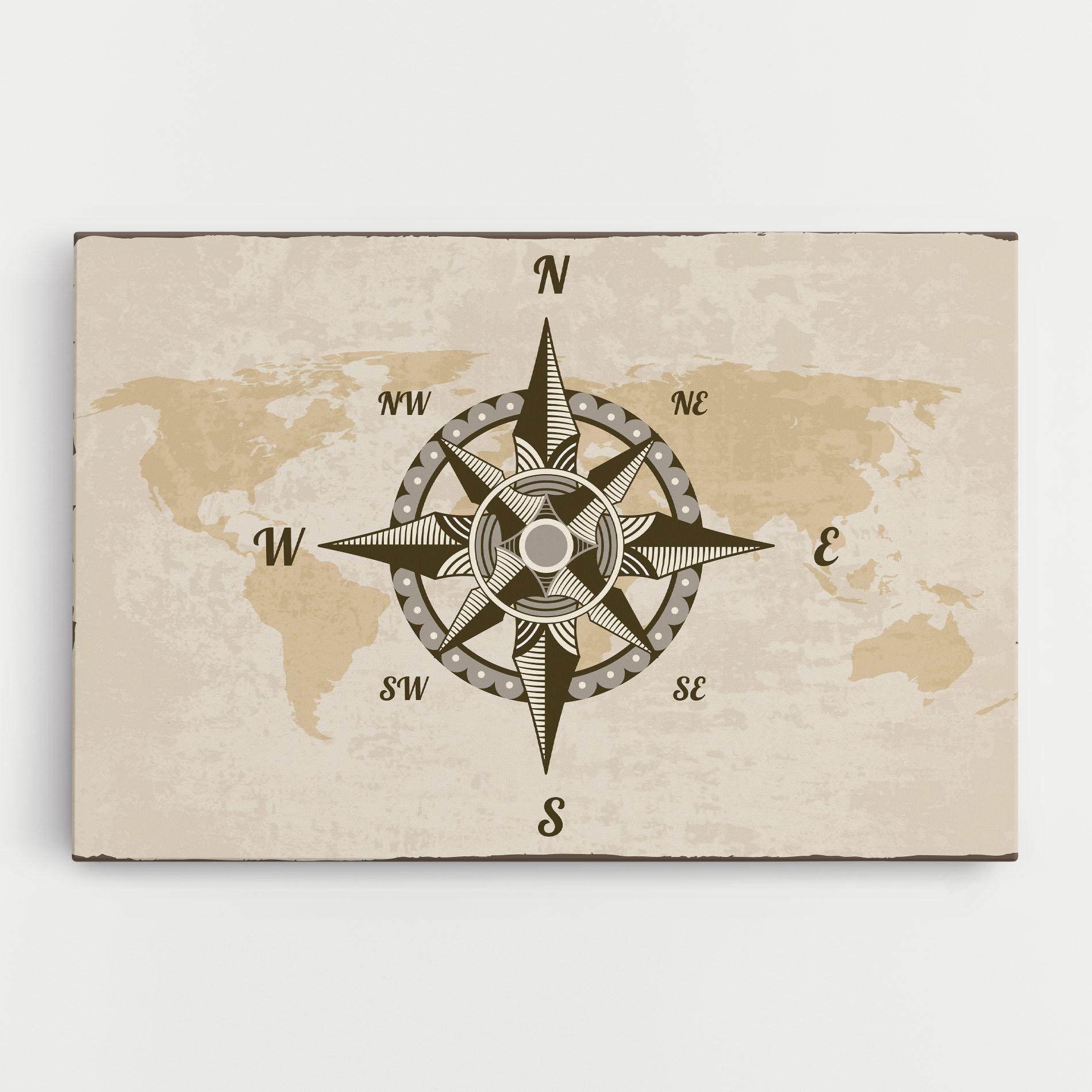 Картина на платно Nautical Compass mockup 0