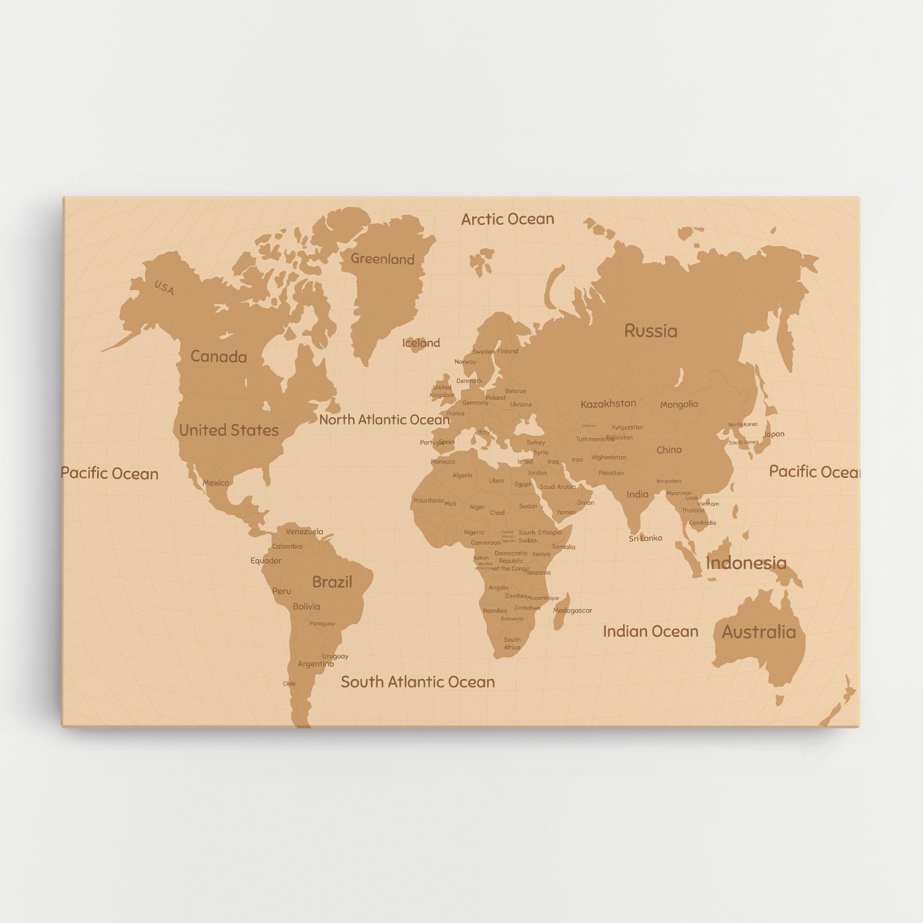 Картина на платно Ocean Old Map mockup 0