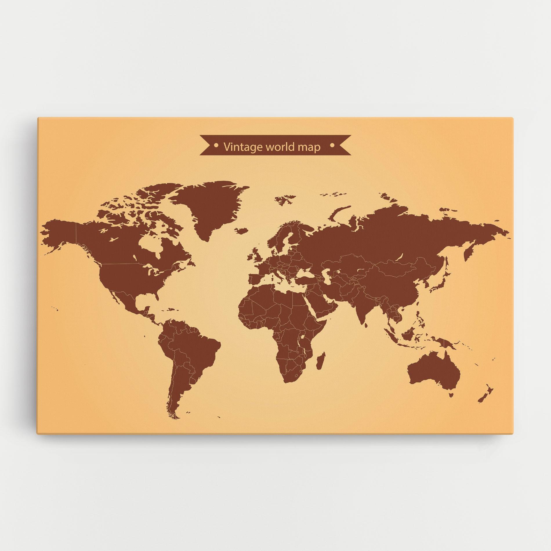 Картина на платно Vintage World Map mockup 0