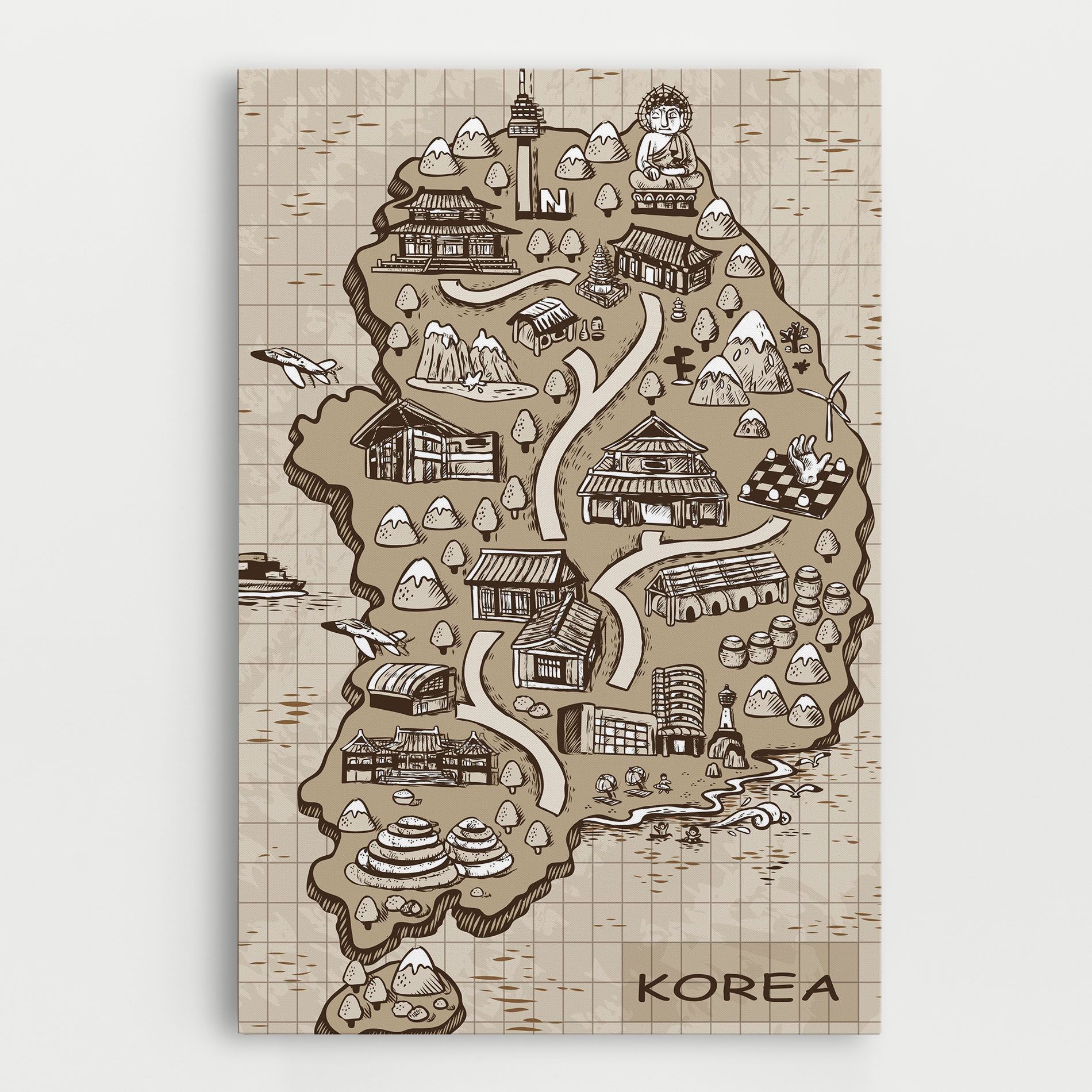 Old Korea Map mockup 0