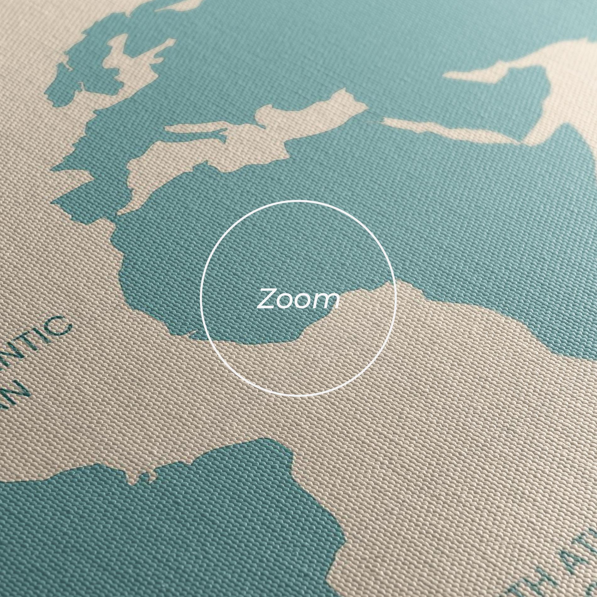 Картина на платно Cream Blue Map mockup 3