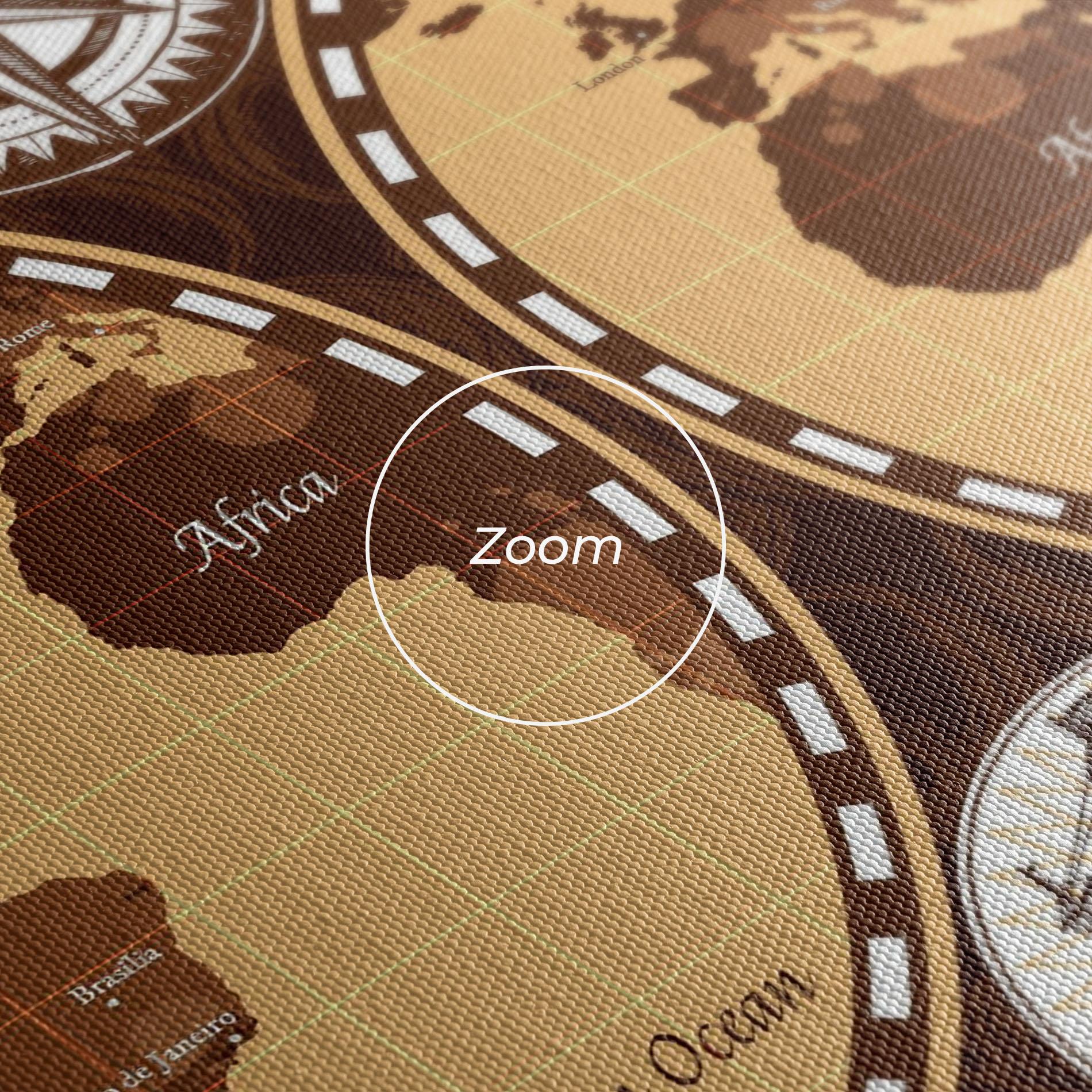 Картина на платно Old Brown Map mockup 3