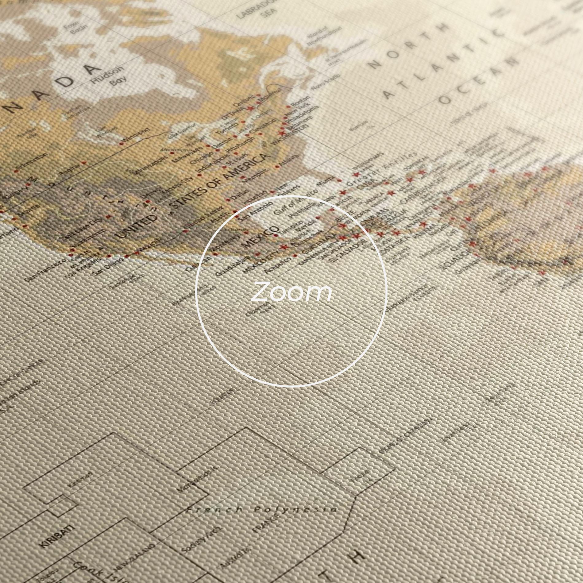 Картина на платно Old Canada Map mockup 3