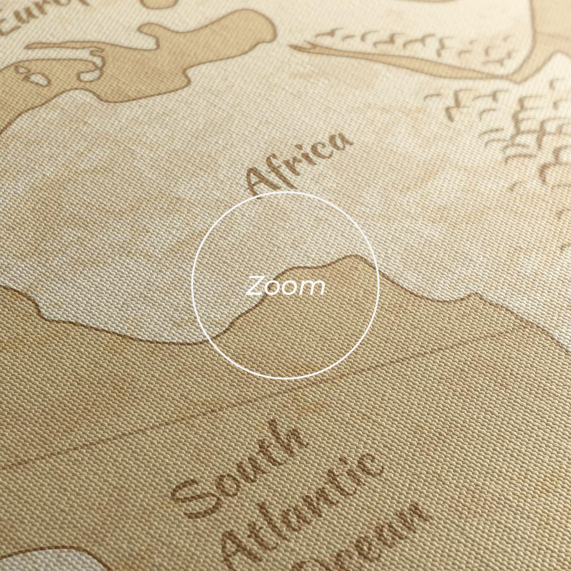 Картина на платно Old Continents Map mockup 3