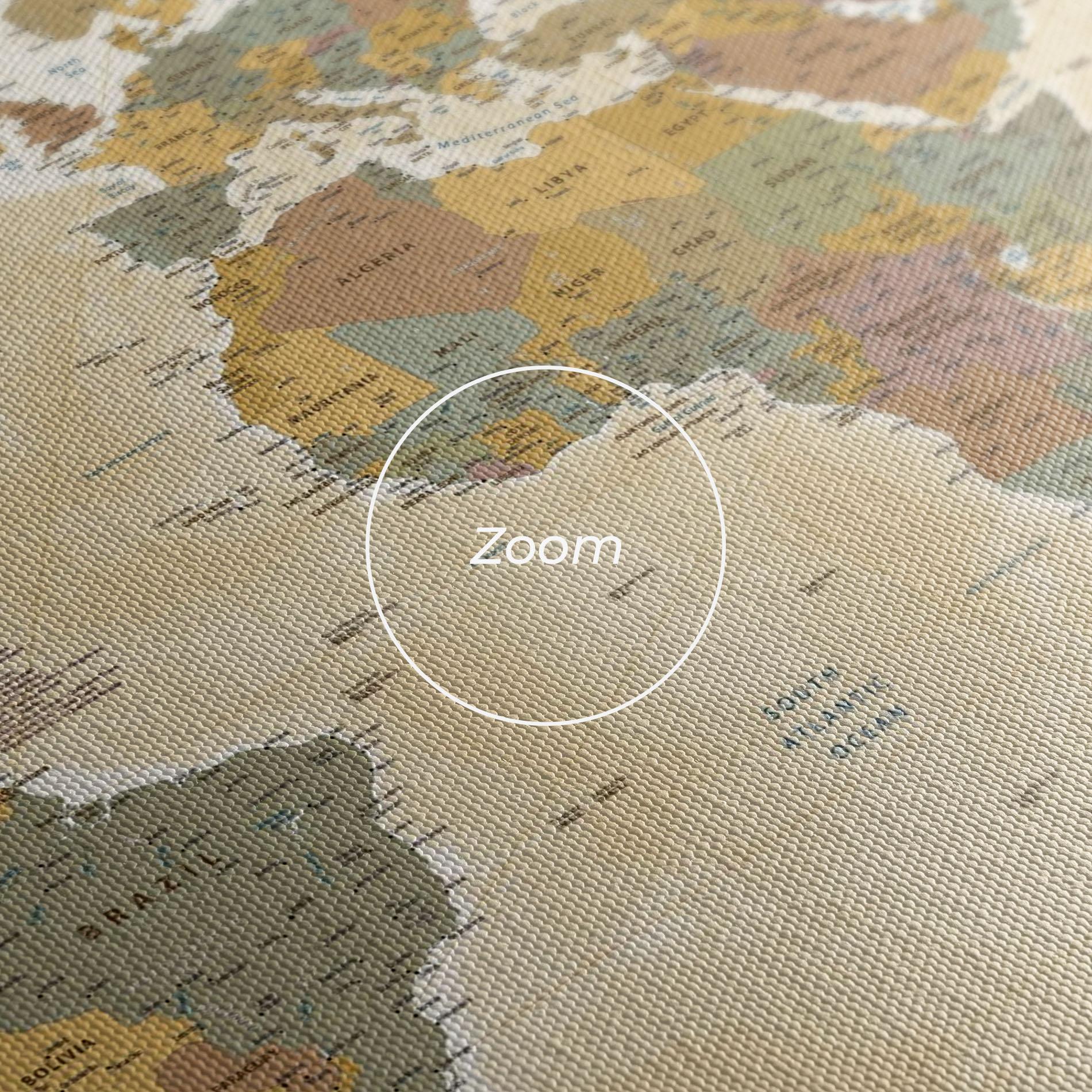 Картина на платно World Map Vintage mockup 3