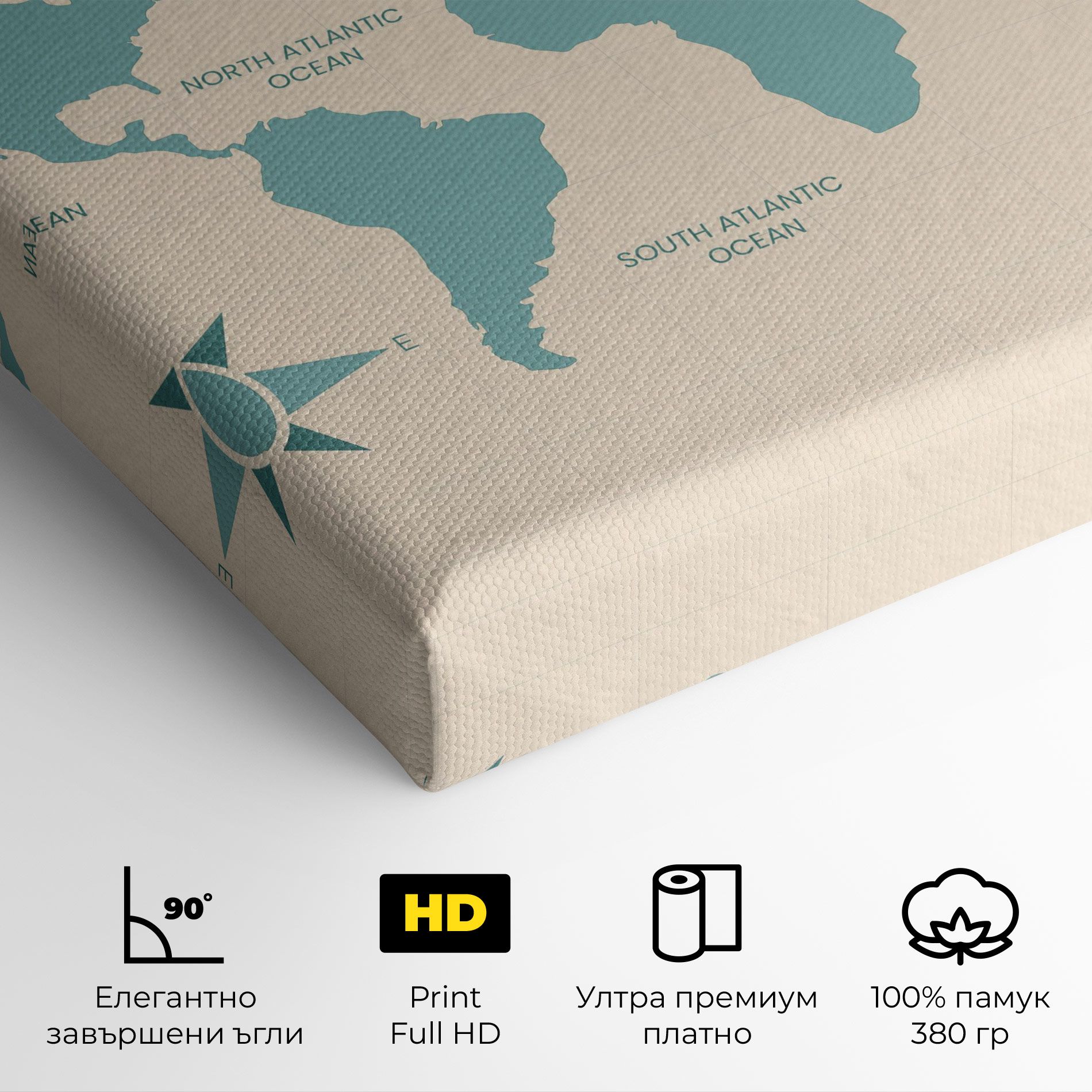 Cream Blue Map mockup 4