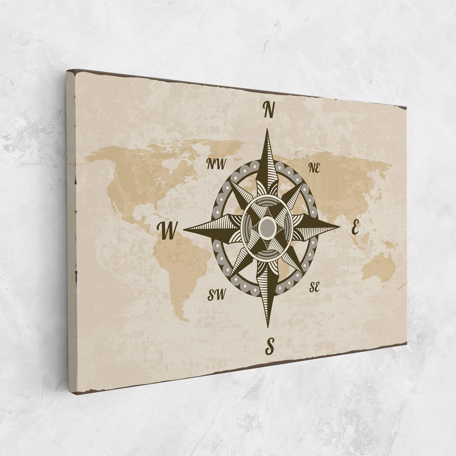 Картина на платно Nautical Compass mockup 1