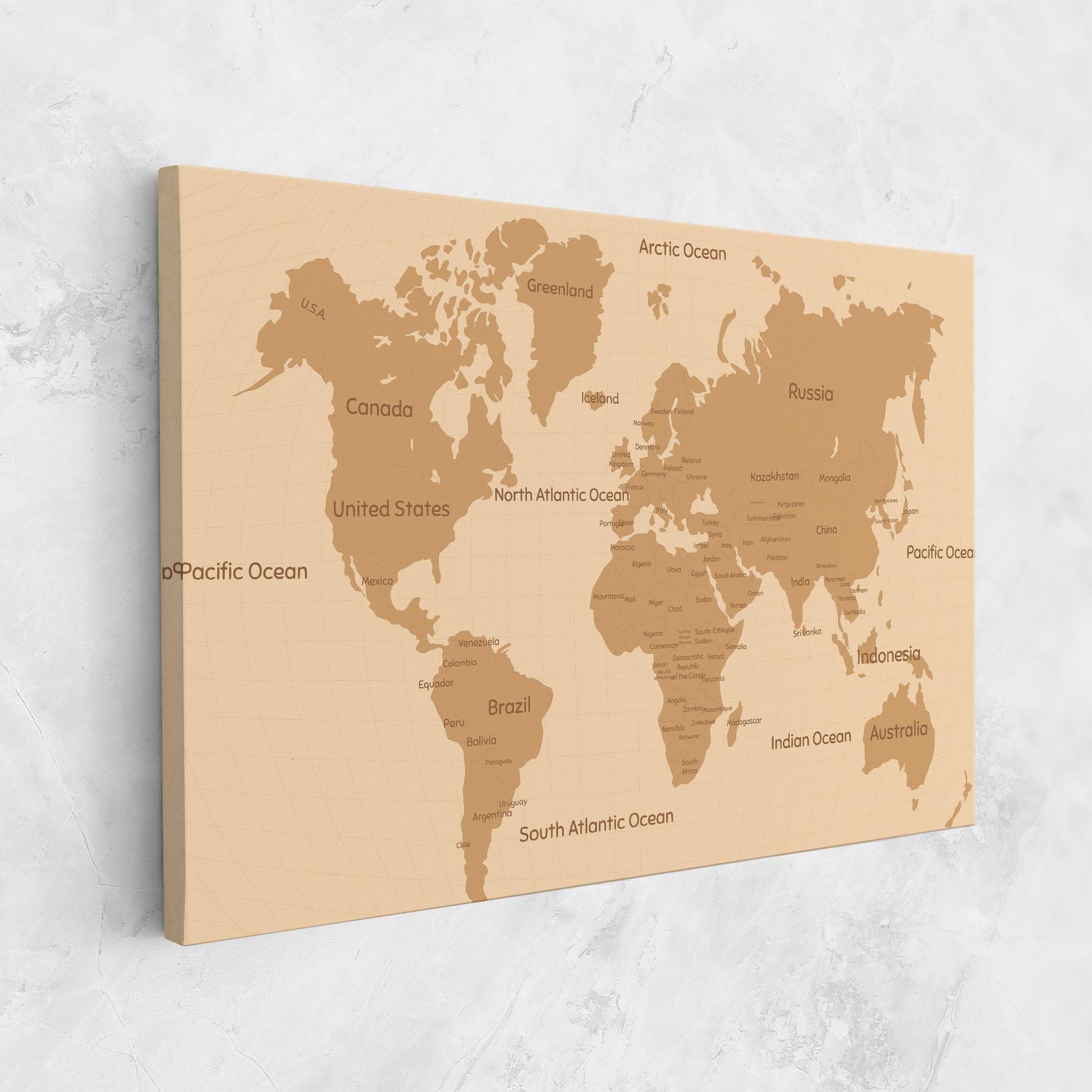 Картина на платно Ocean Old Map mockup 1