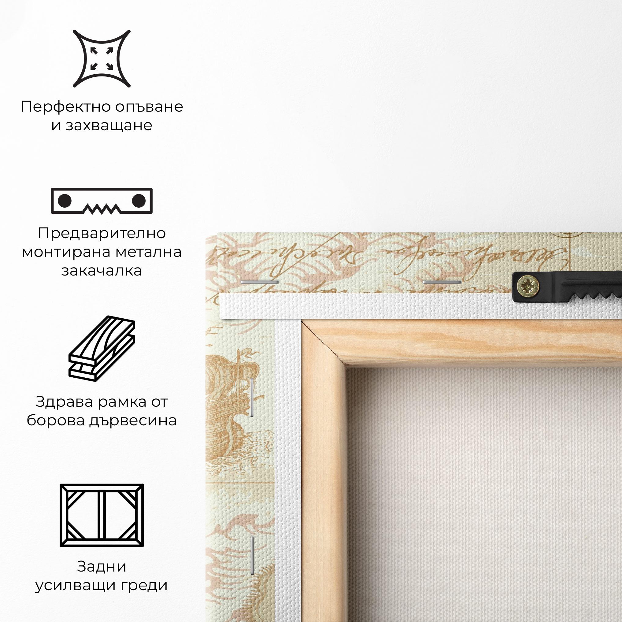 Картина на платно Cream Compass mockup 5