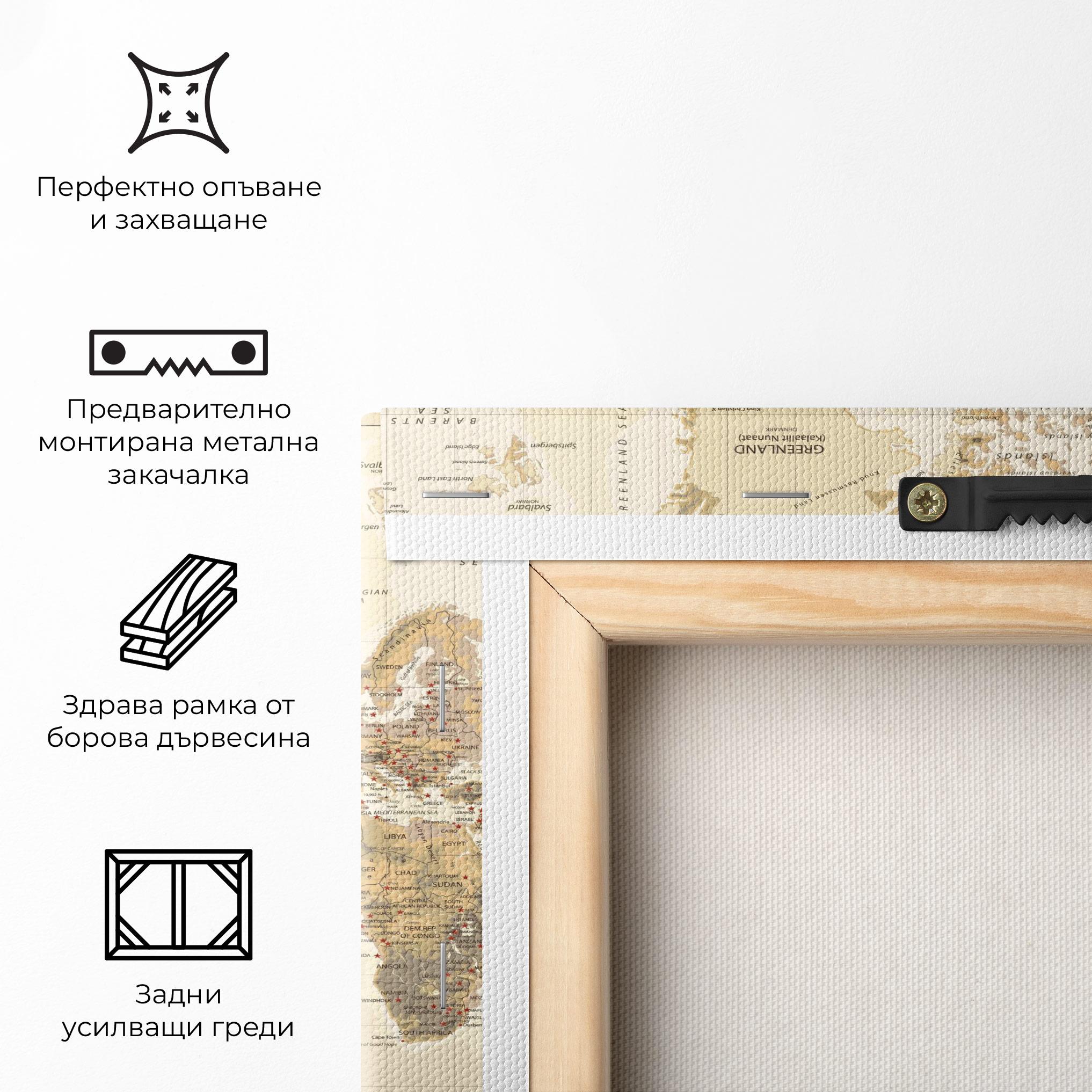 Картина на платно Old Canada Map mockup 5