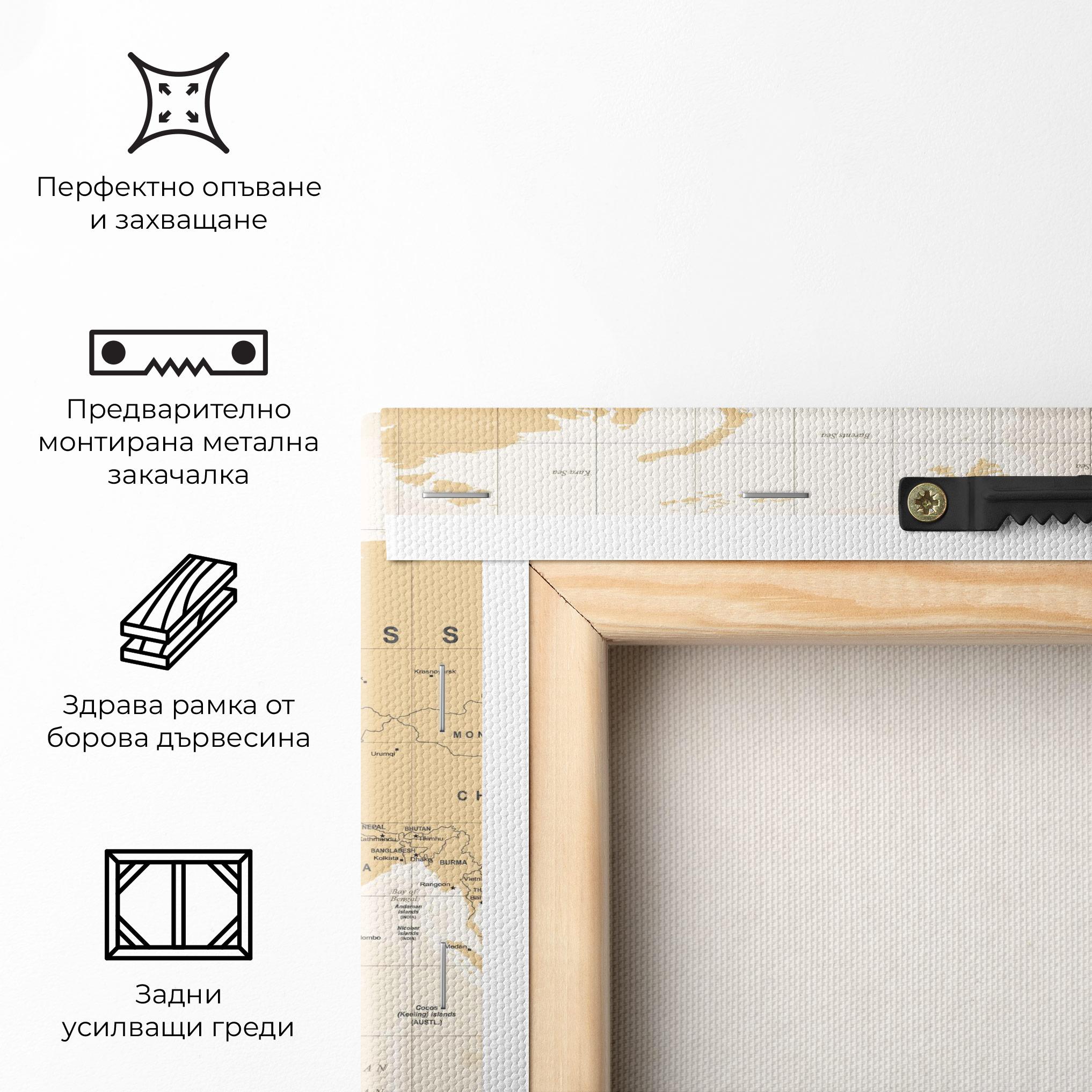 Картина на платно World Old Map mockup 5