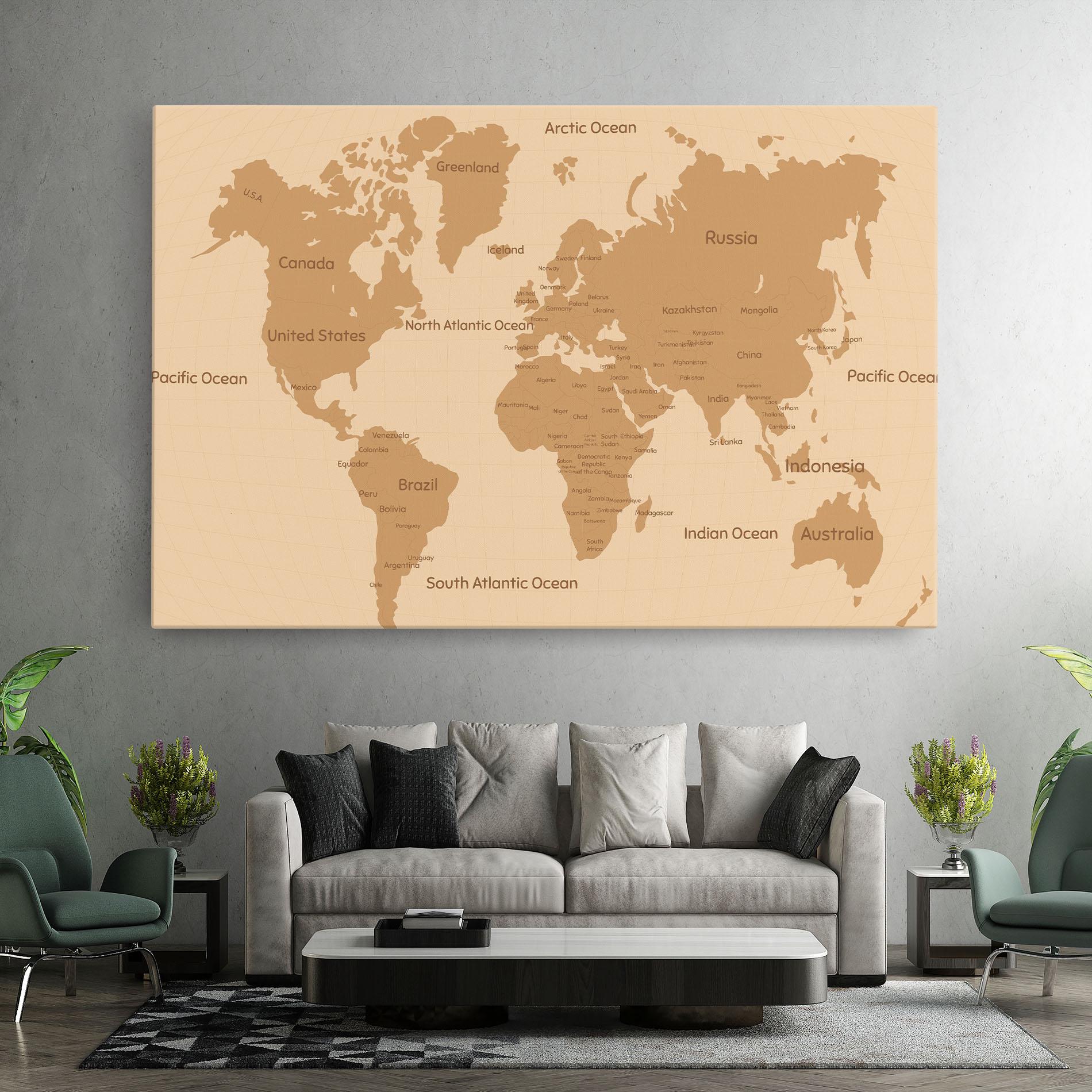 Картина на платно Ocean Old Map mockup 7