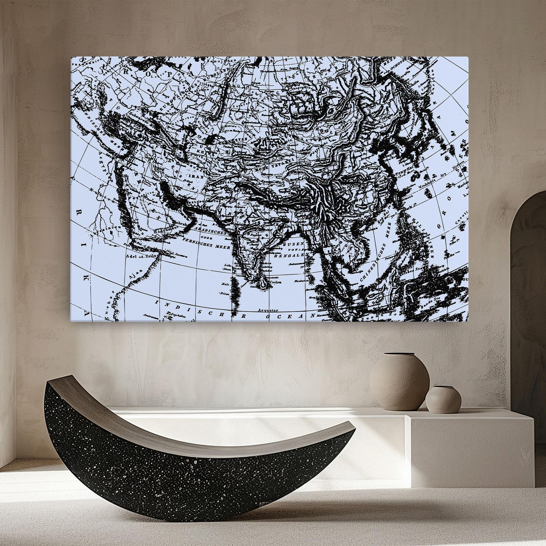 Картина на платно Blue Old Map mockup 8