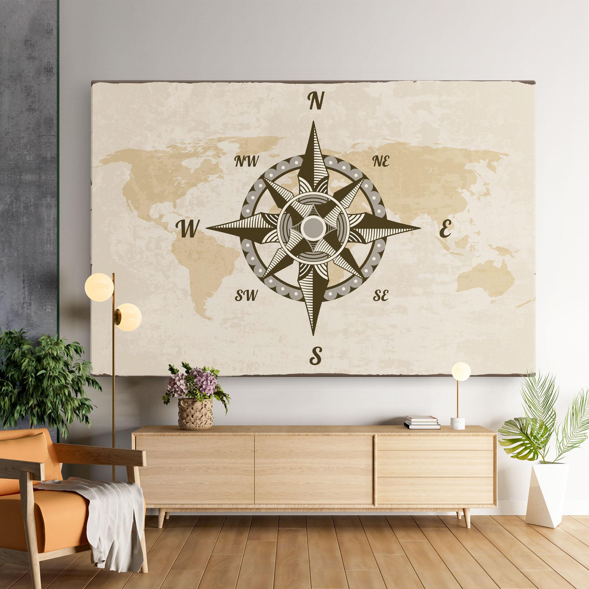 Картина на платно Nautical Compass mockup 9