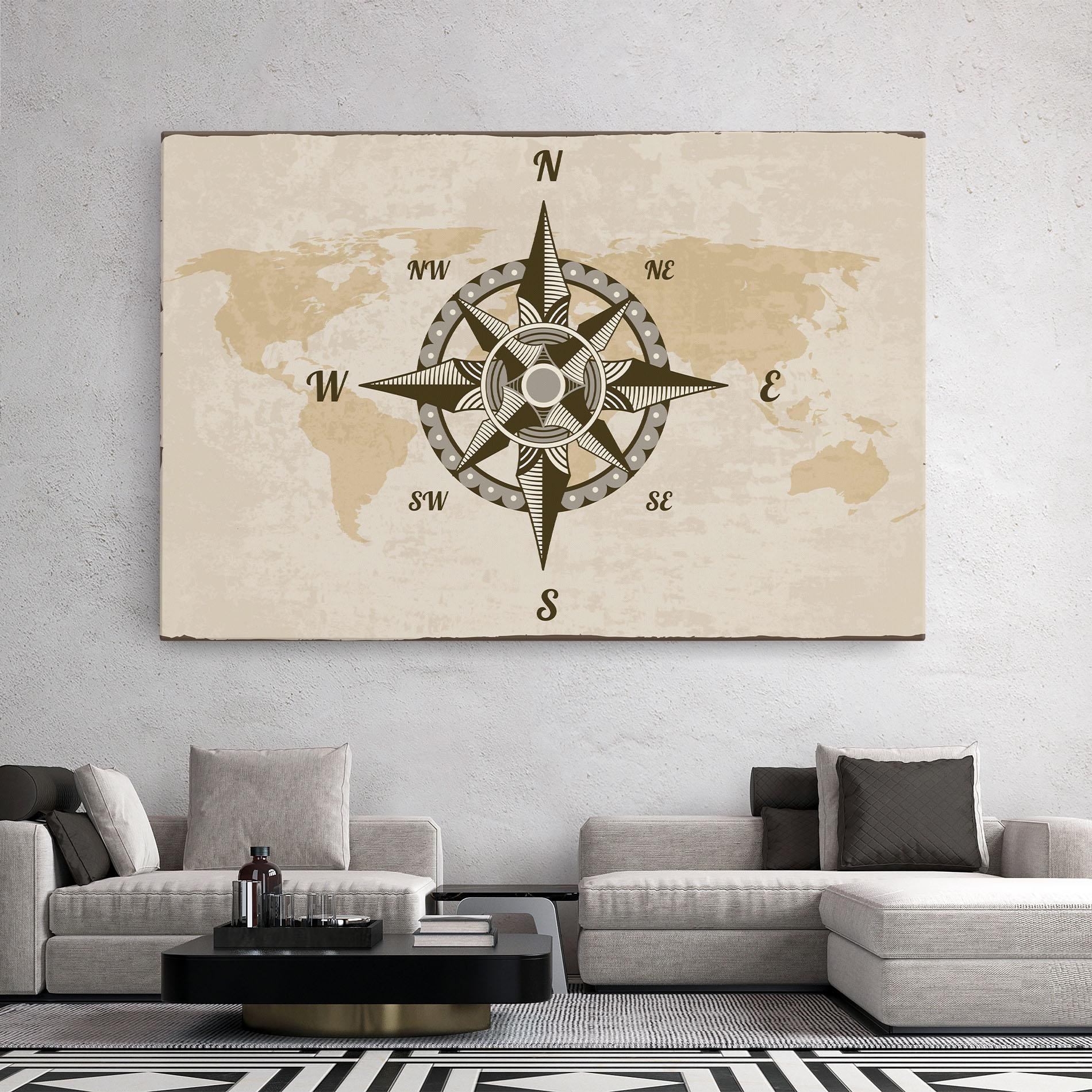 Картина на платно Nautical Compass mockup 2