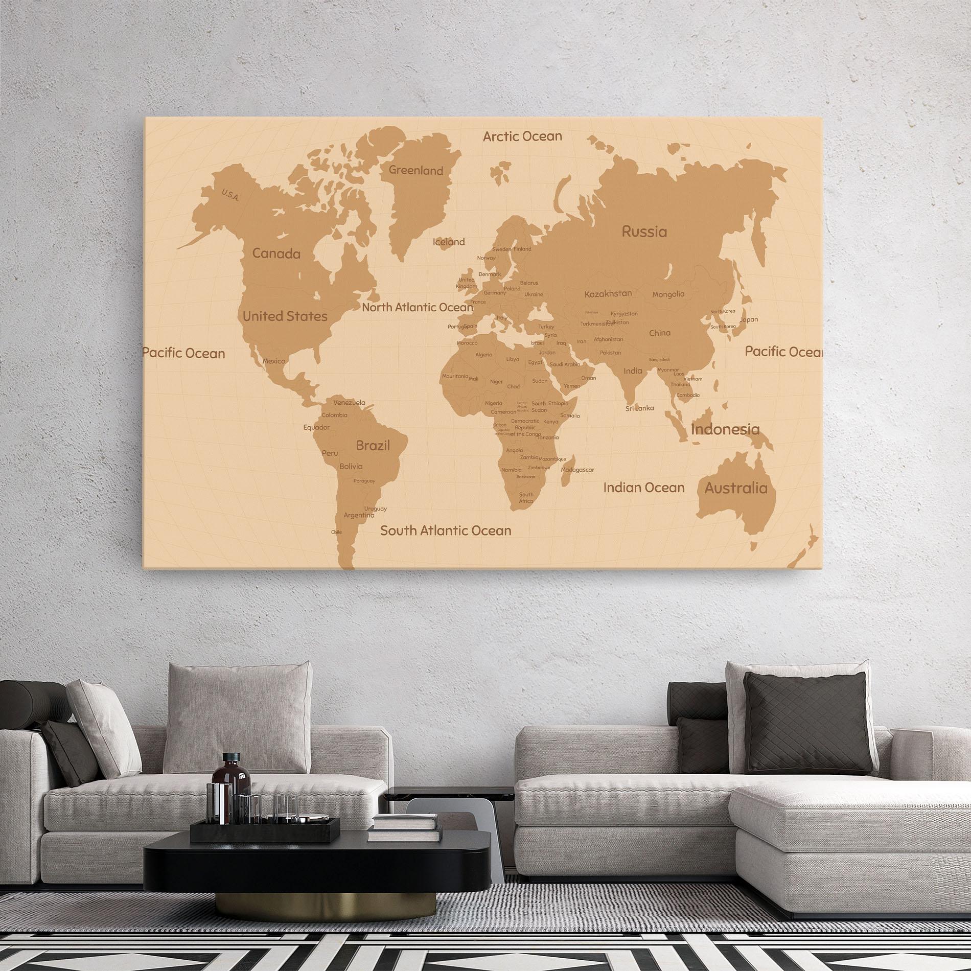 Картина на платно Ocean Old Map mockup 2