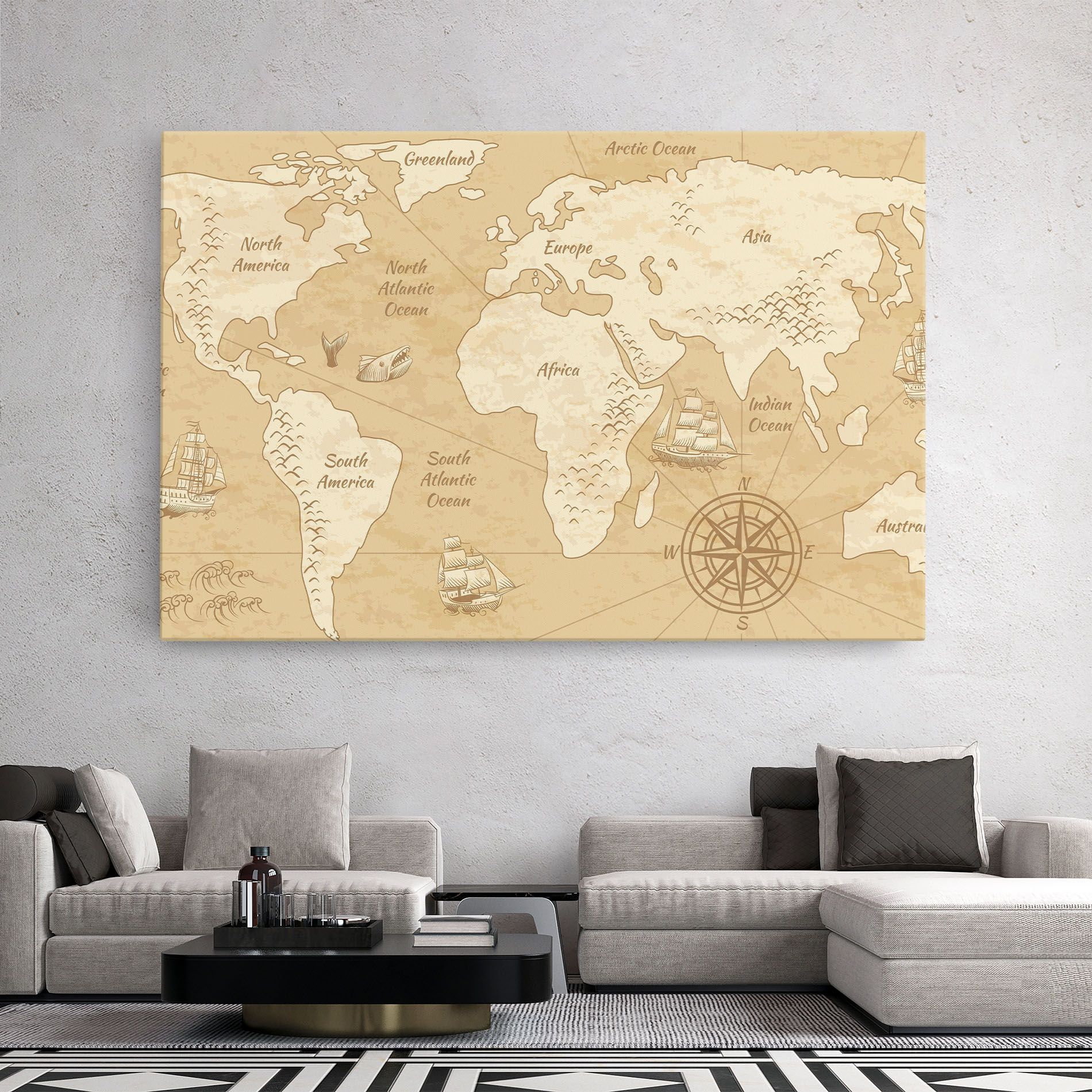 Old Continents Map mockup 2