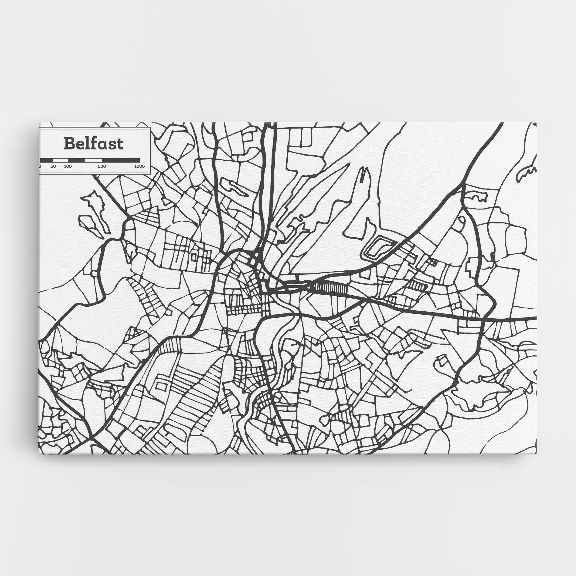 Картина на платно Belfast Map mockup 0