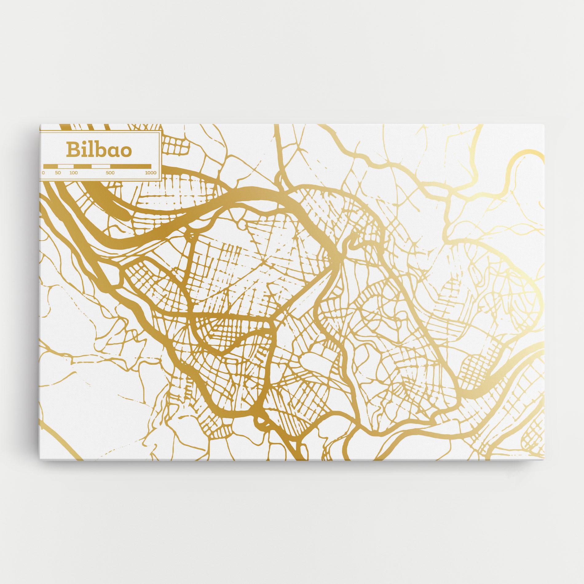 Картина на платно Bilbao Gold Map mockup 0
