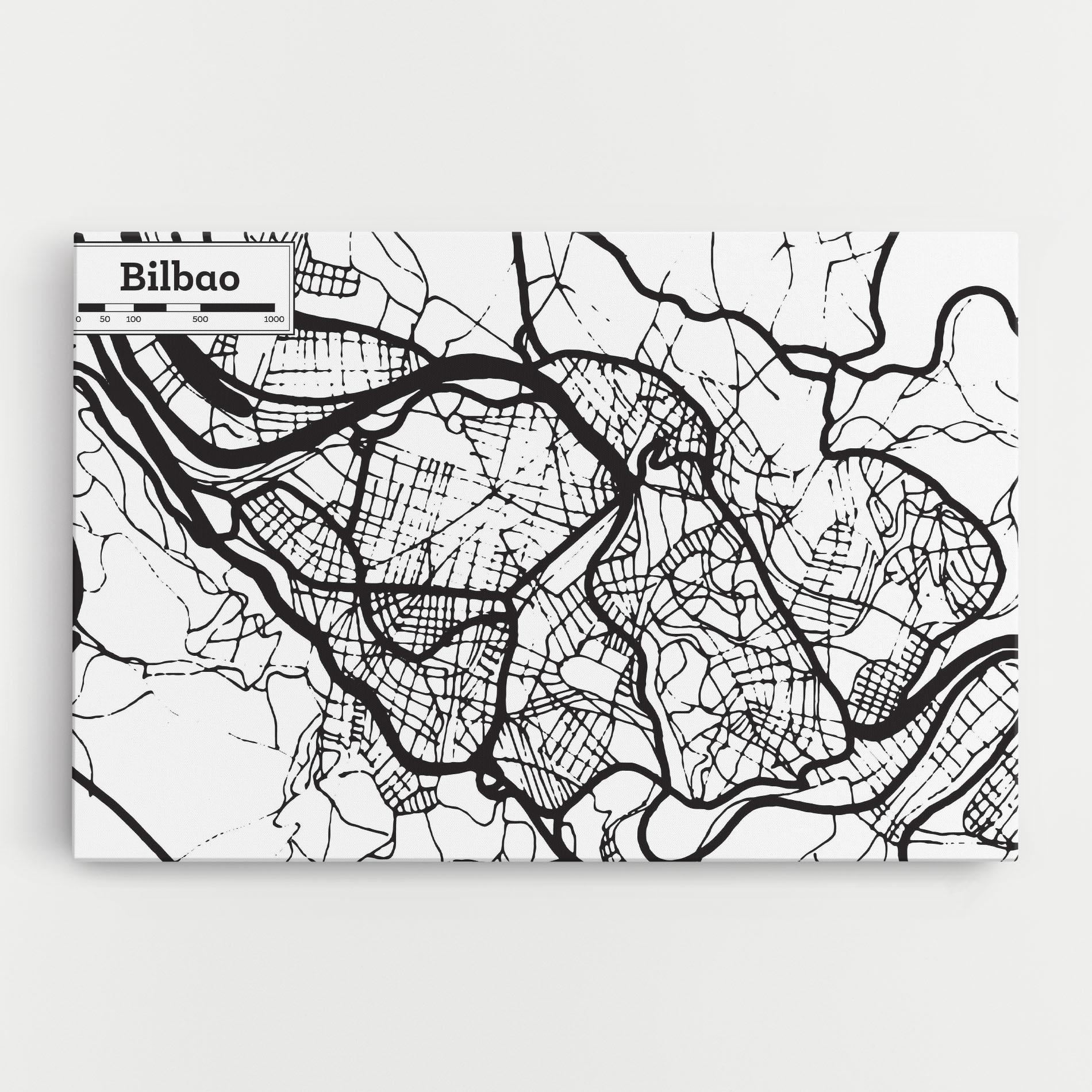Картина на платно Bilbao Map mockup 0