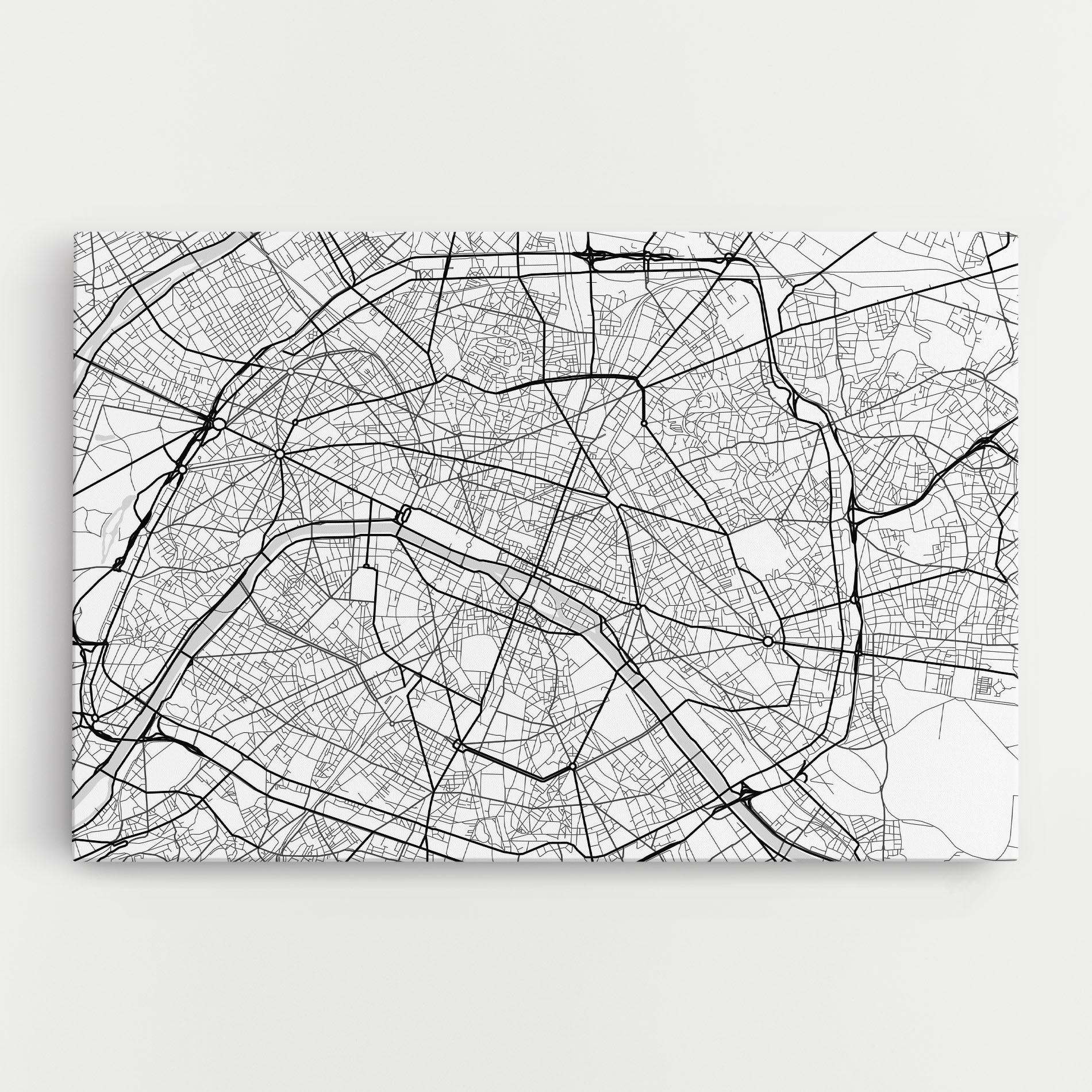 Картина на платно City Black Line mockup 0