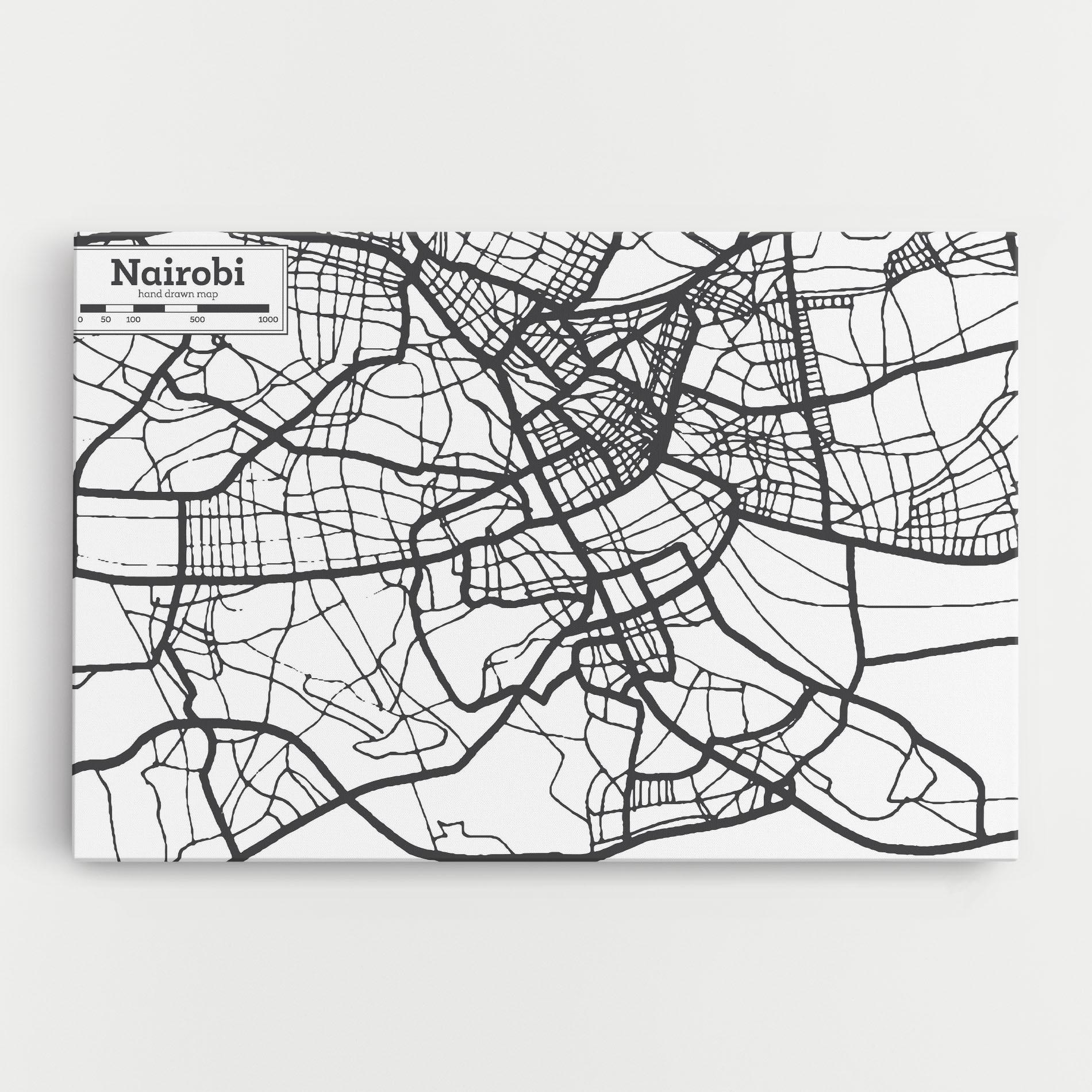Картина на платно Nairobi Map mockup 0