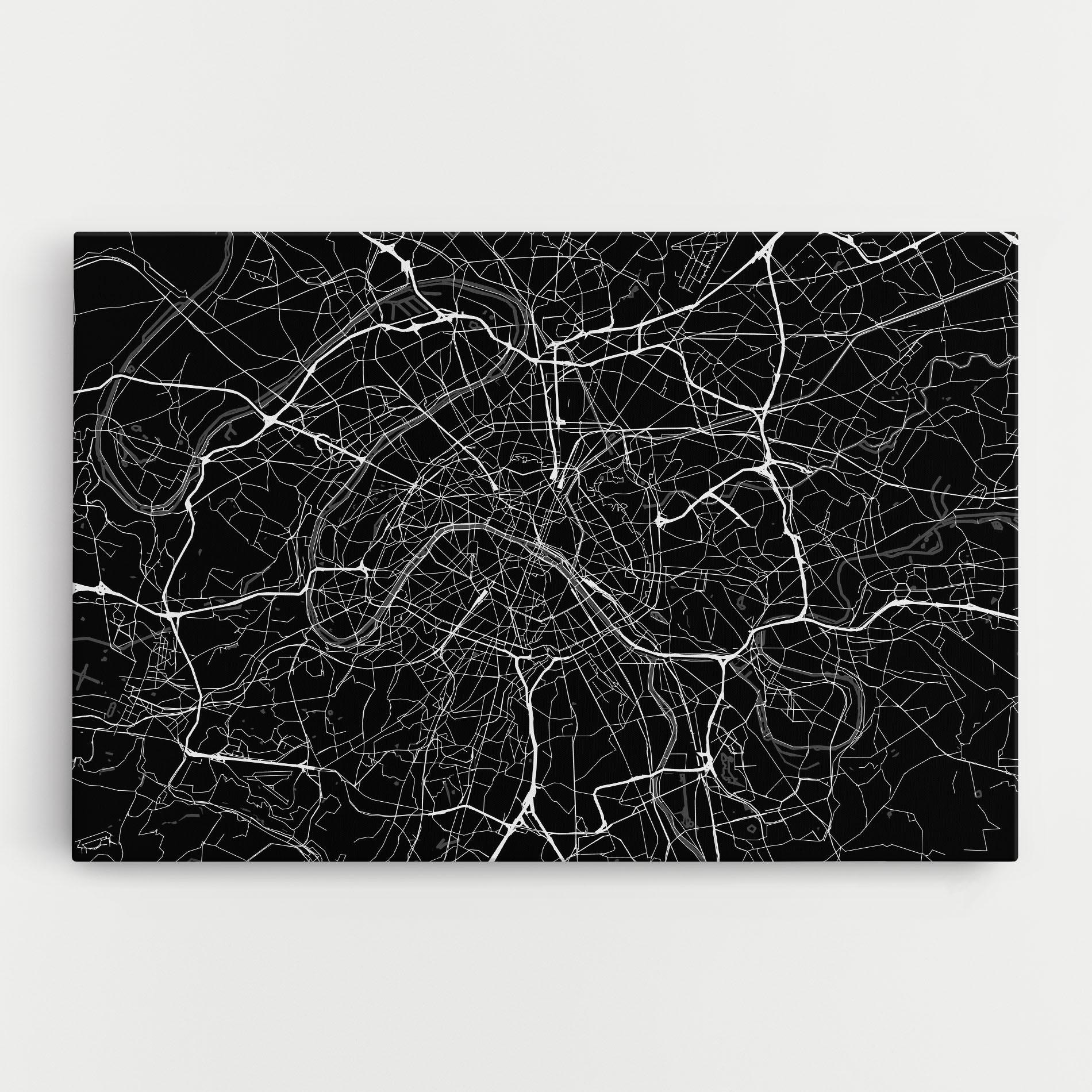 Картина на платно White Line City mockup 0