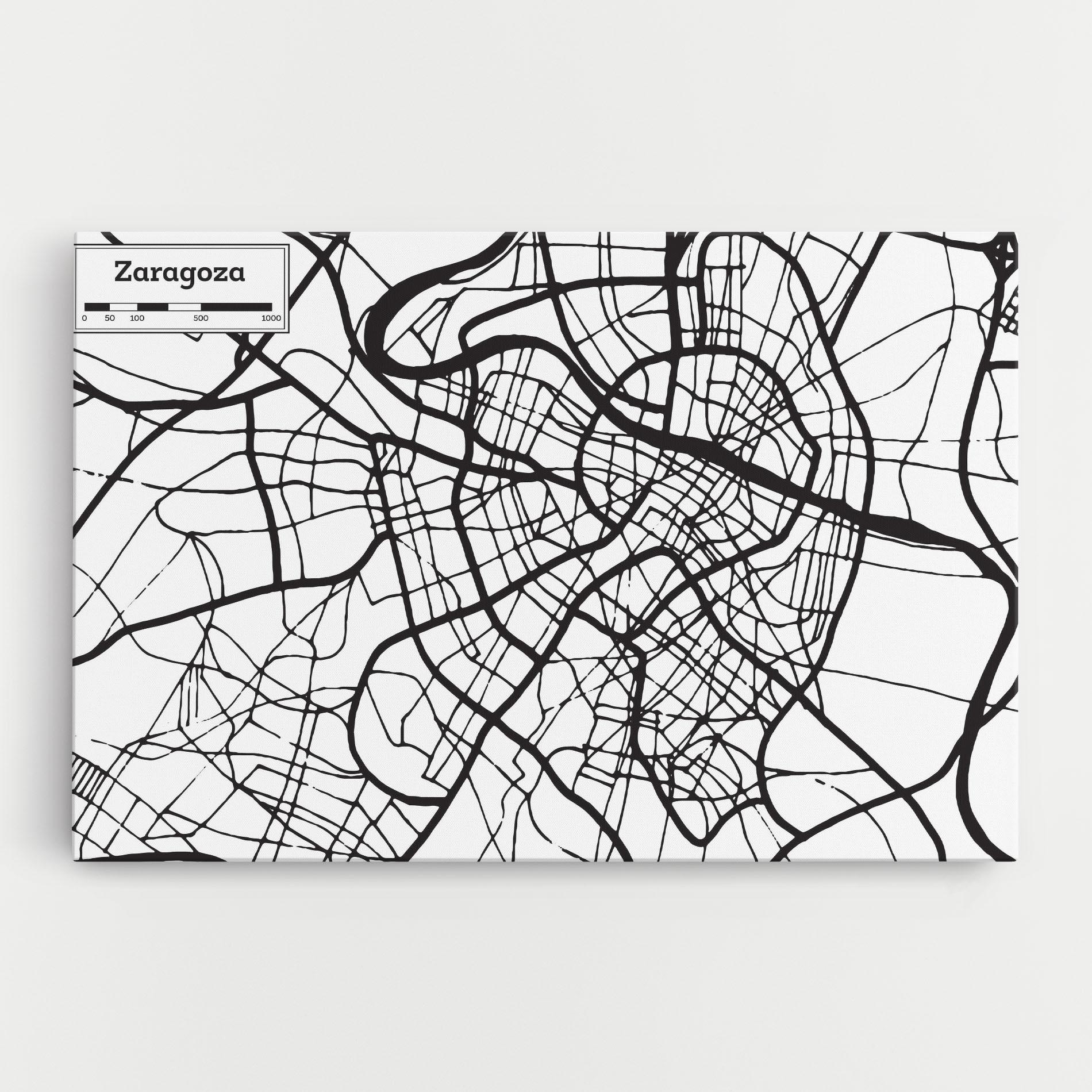 Картина на платно Zaragoza City Map mockup 0