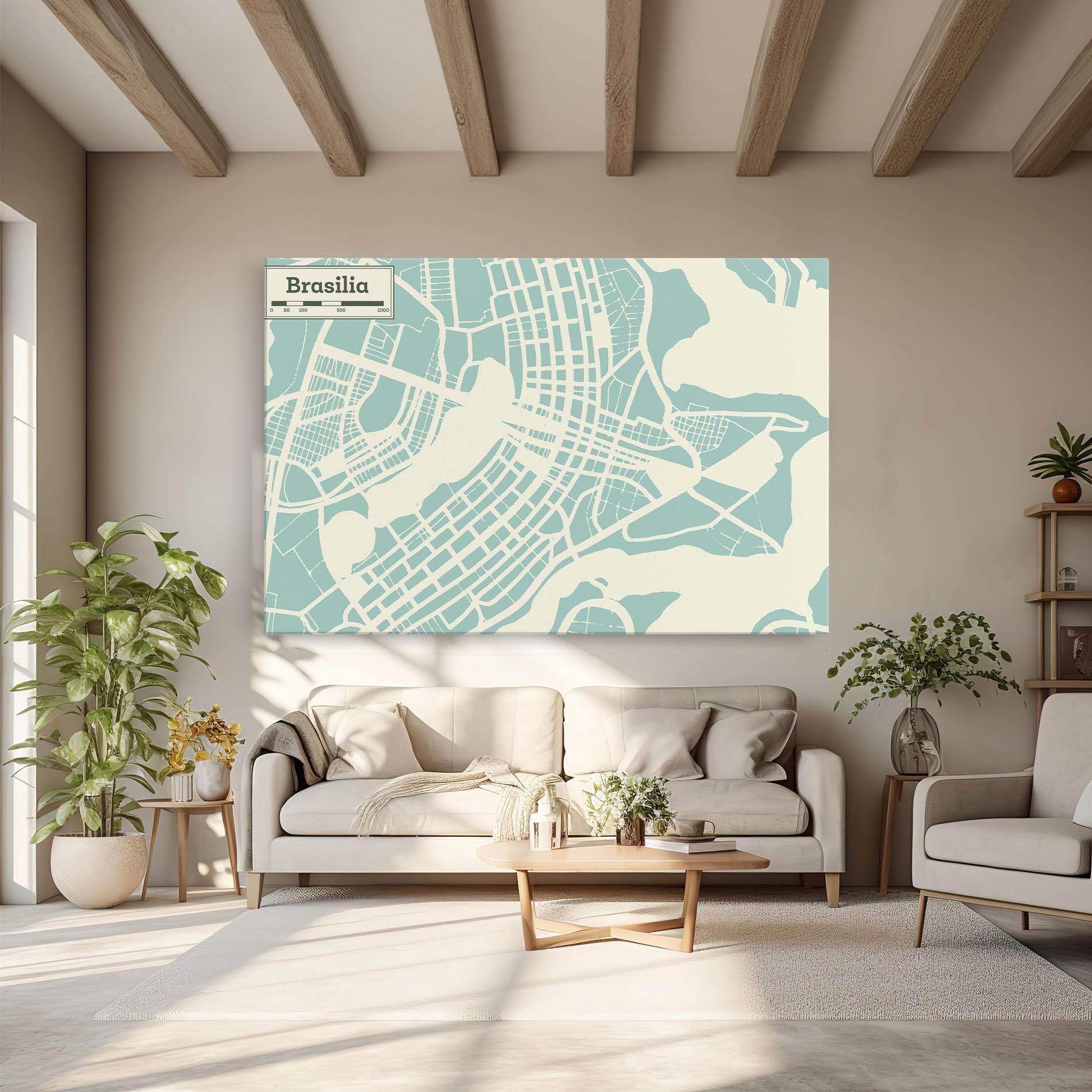 Картина на платно Brasilia Map mockup 6