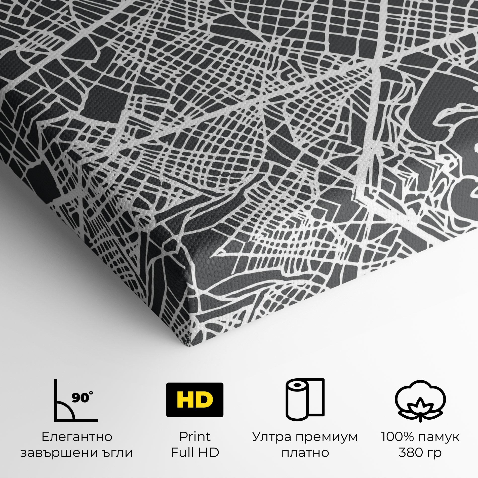 Картина на платно Barcelona Map mockup 4