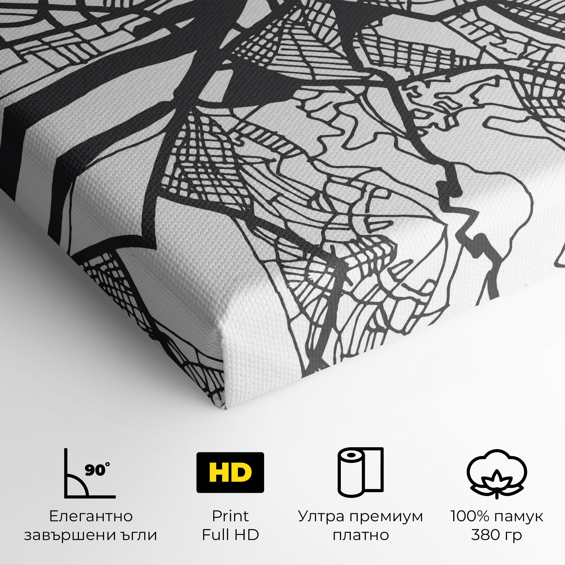 Картина на платно Belgrade Map mockup 4