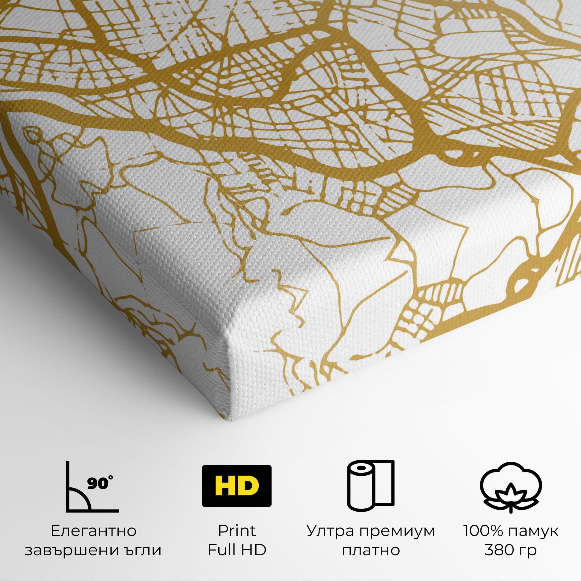 Картина на платно Bilbao Gold Map mockup 4