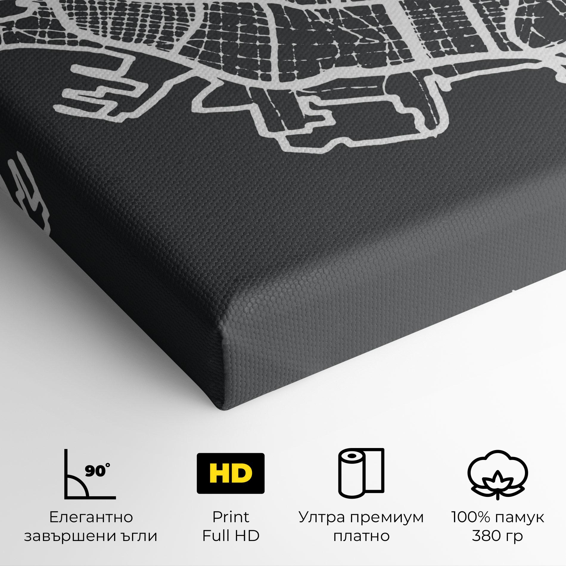 Картина на платно Genoa Map mockup 4