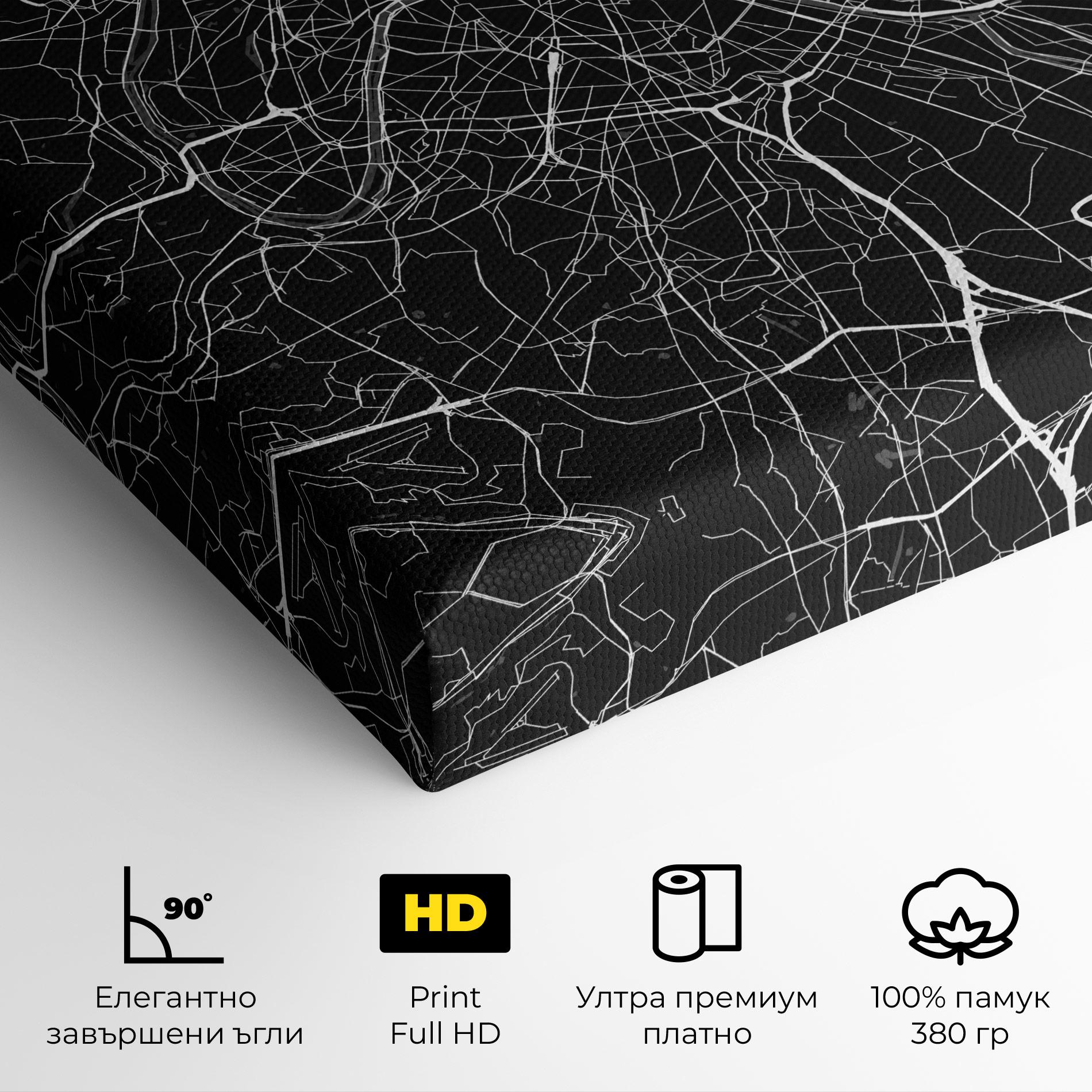 Картина на платно White Line City mockup 4