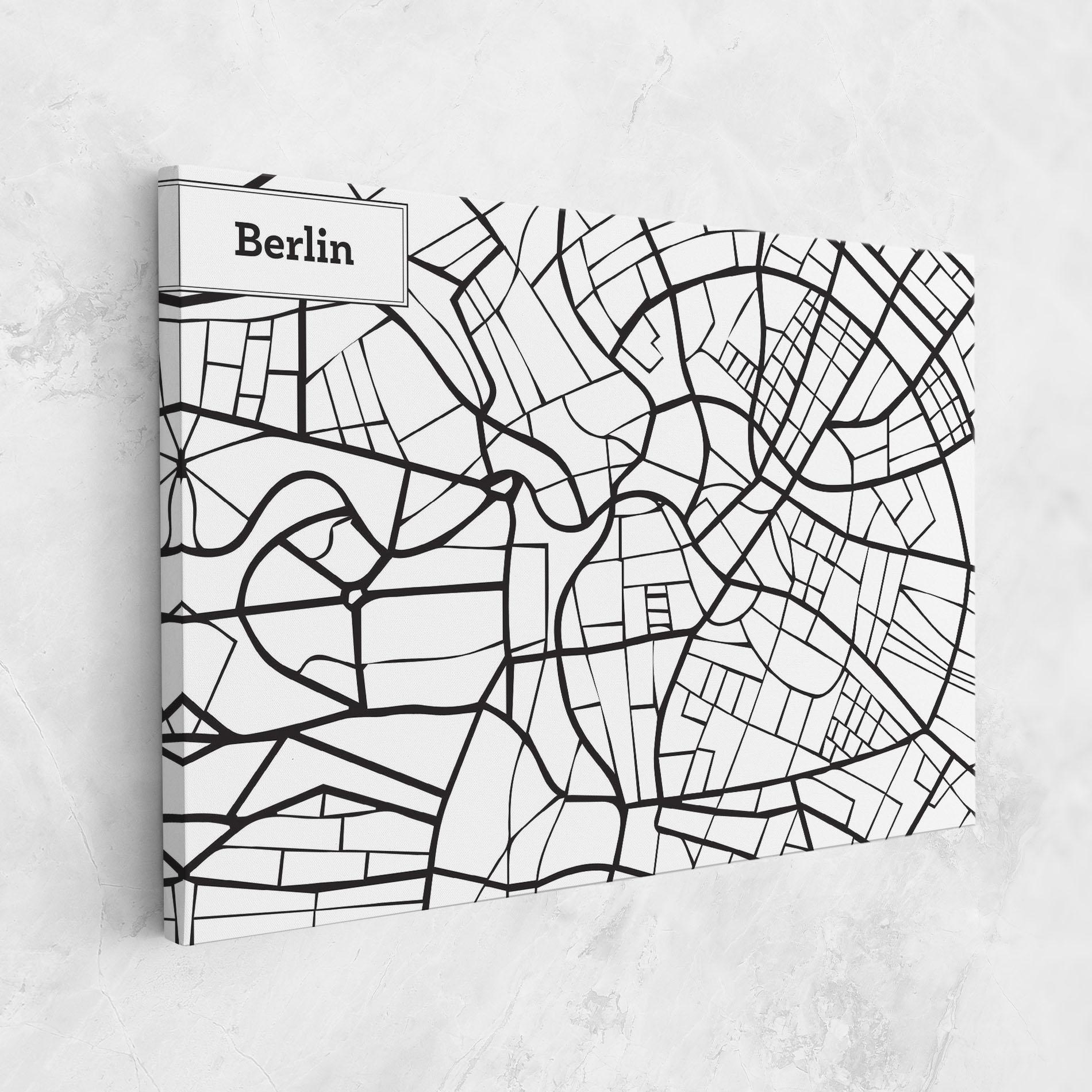 Картина на платно Berlin Map mockup 1