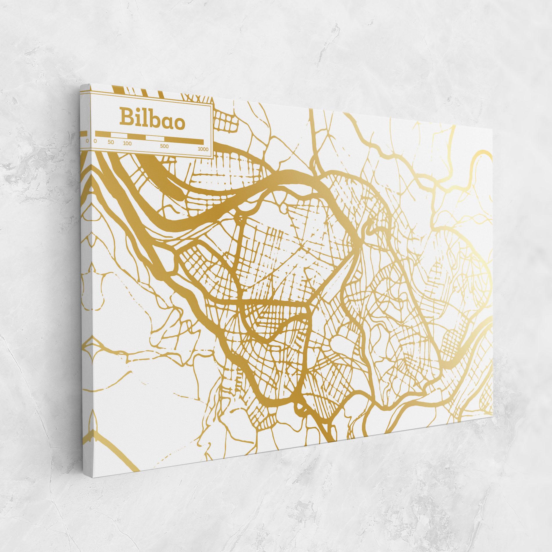 Картина на платно Bilbao Gold Map mockup 1