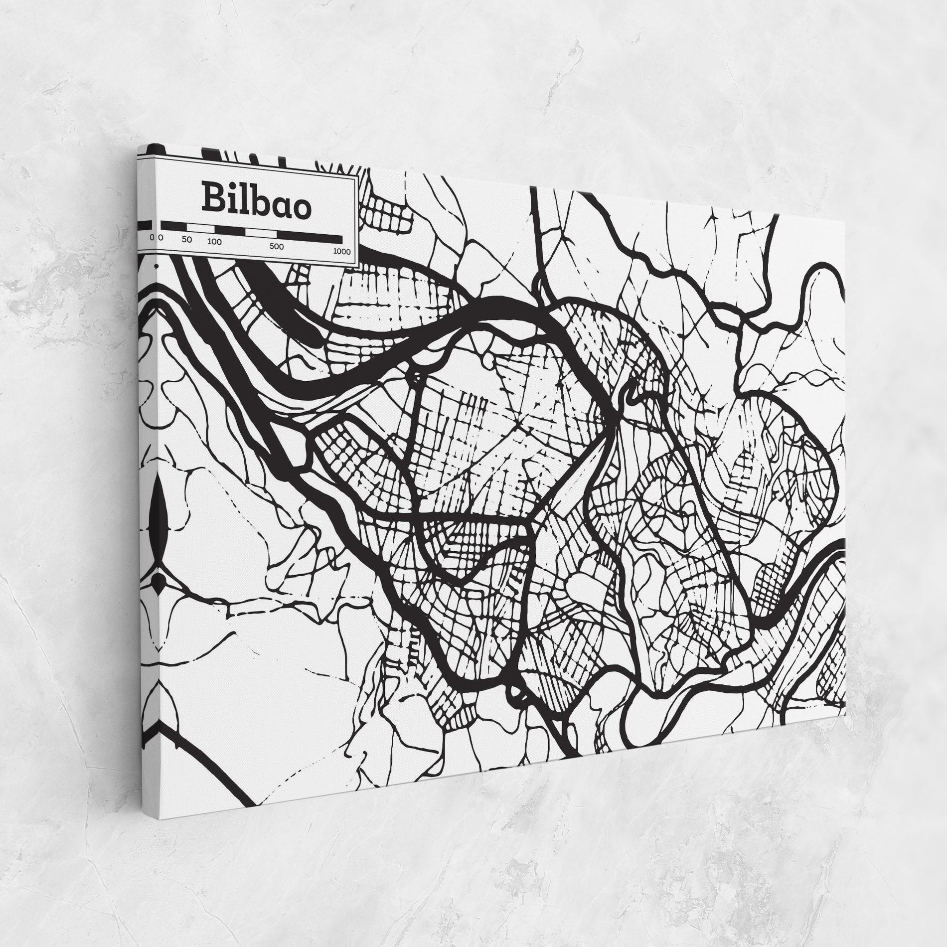 Картина на платно Bilbao Map mockup 1