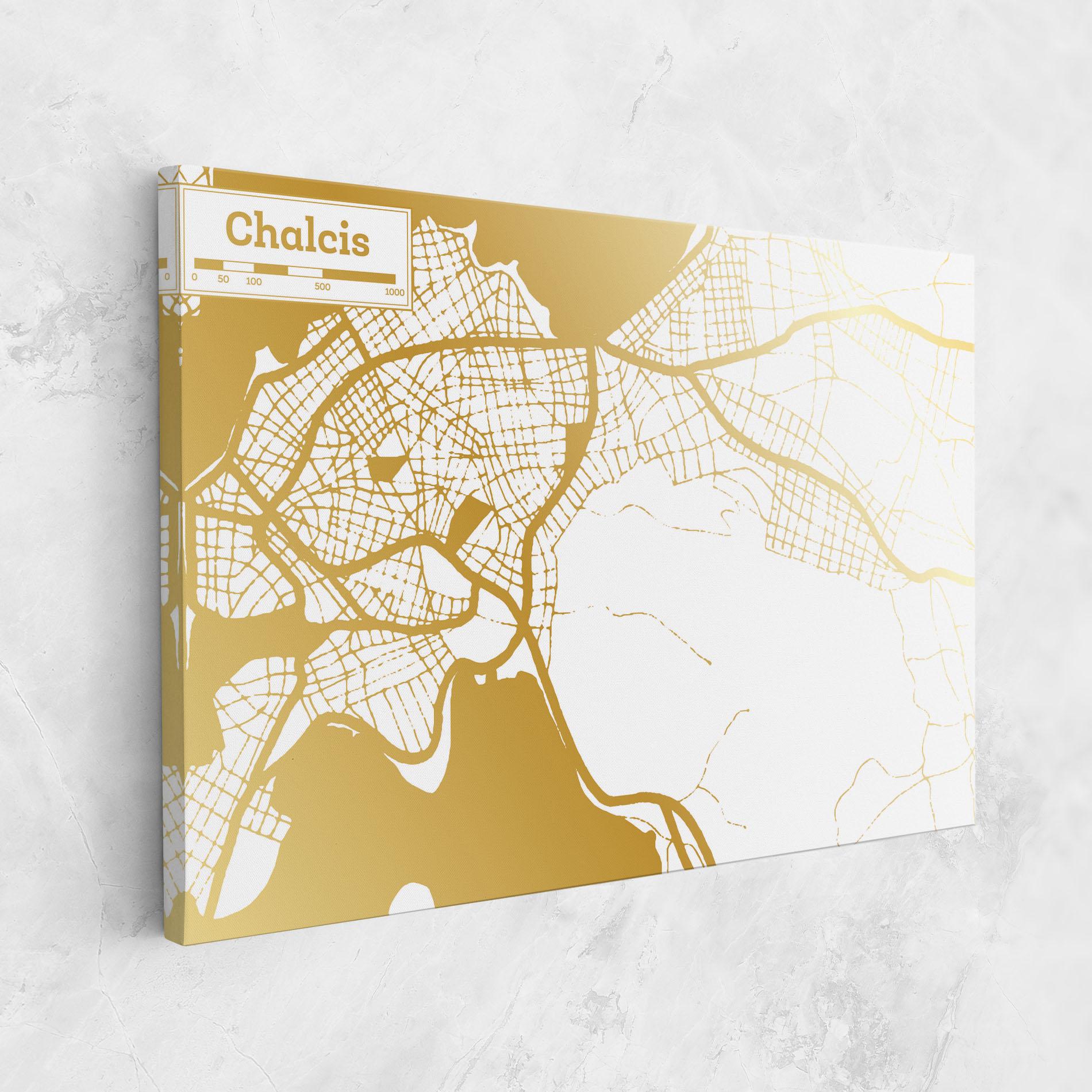 Картина на платно Chalcis Gold Map mockup 1