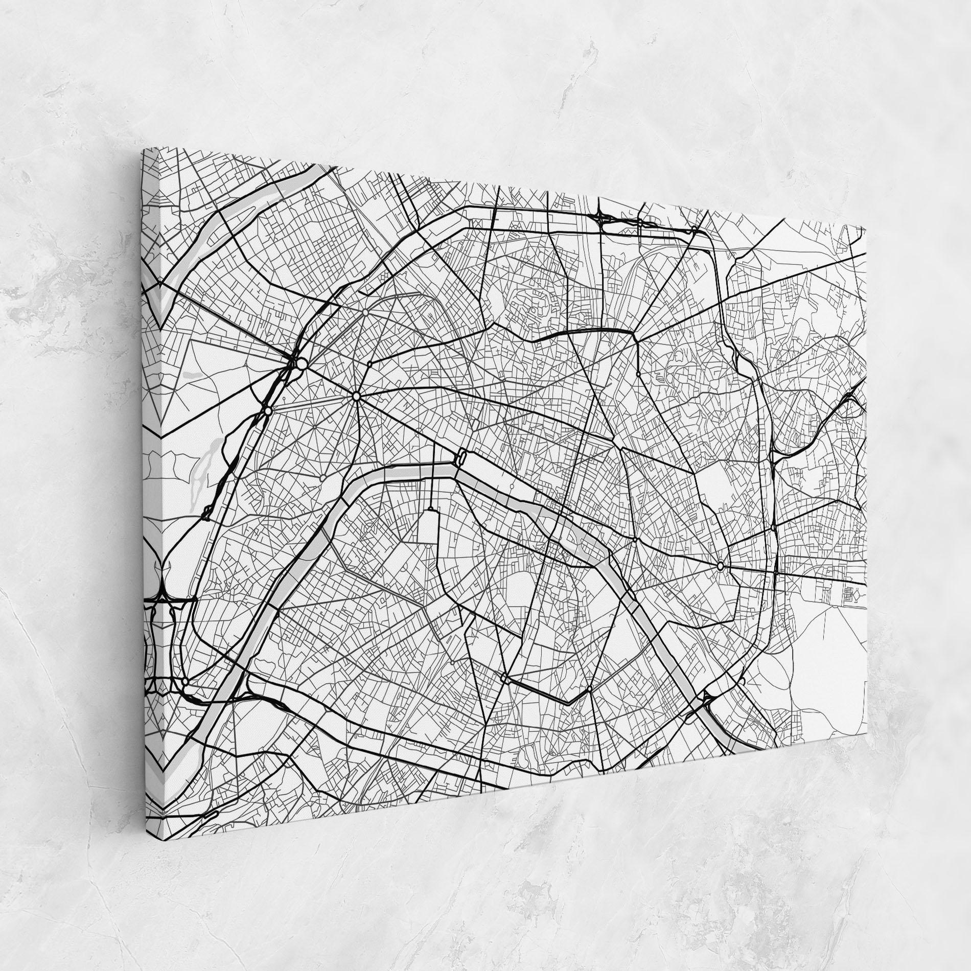 Картина на платно City Black Line mockup 1