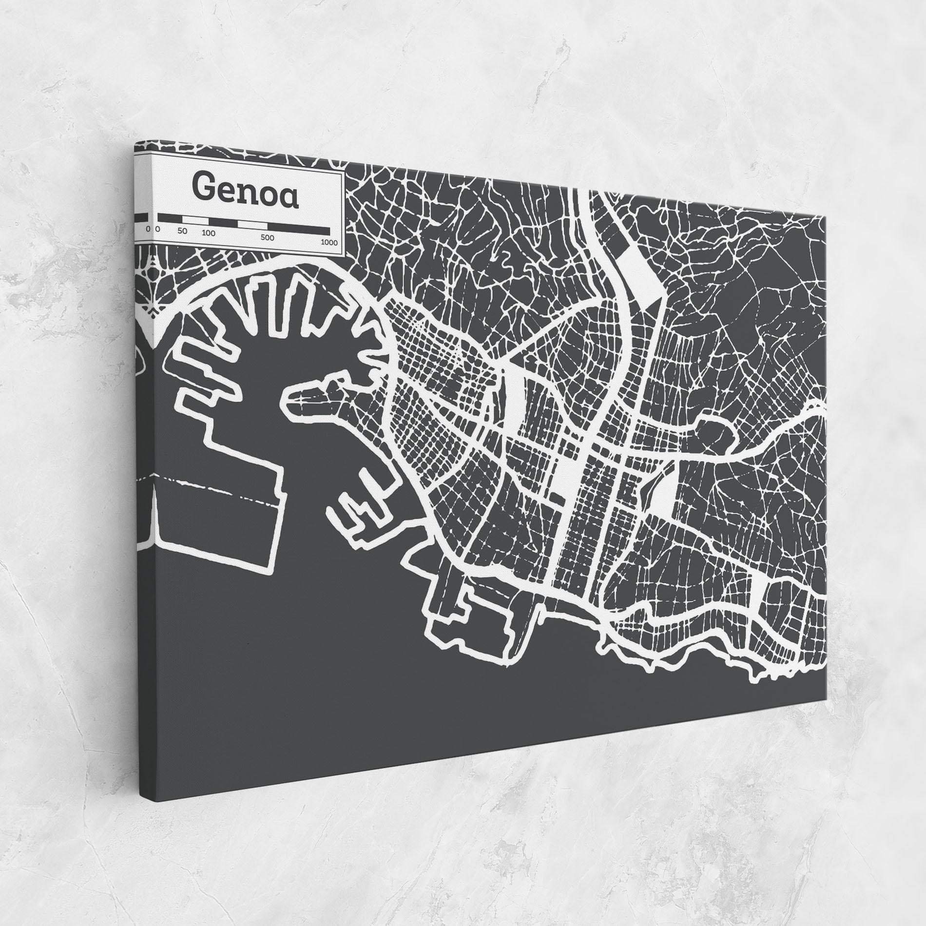 Картина на платно Genoa Map mockup 1