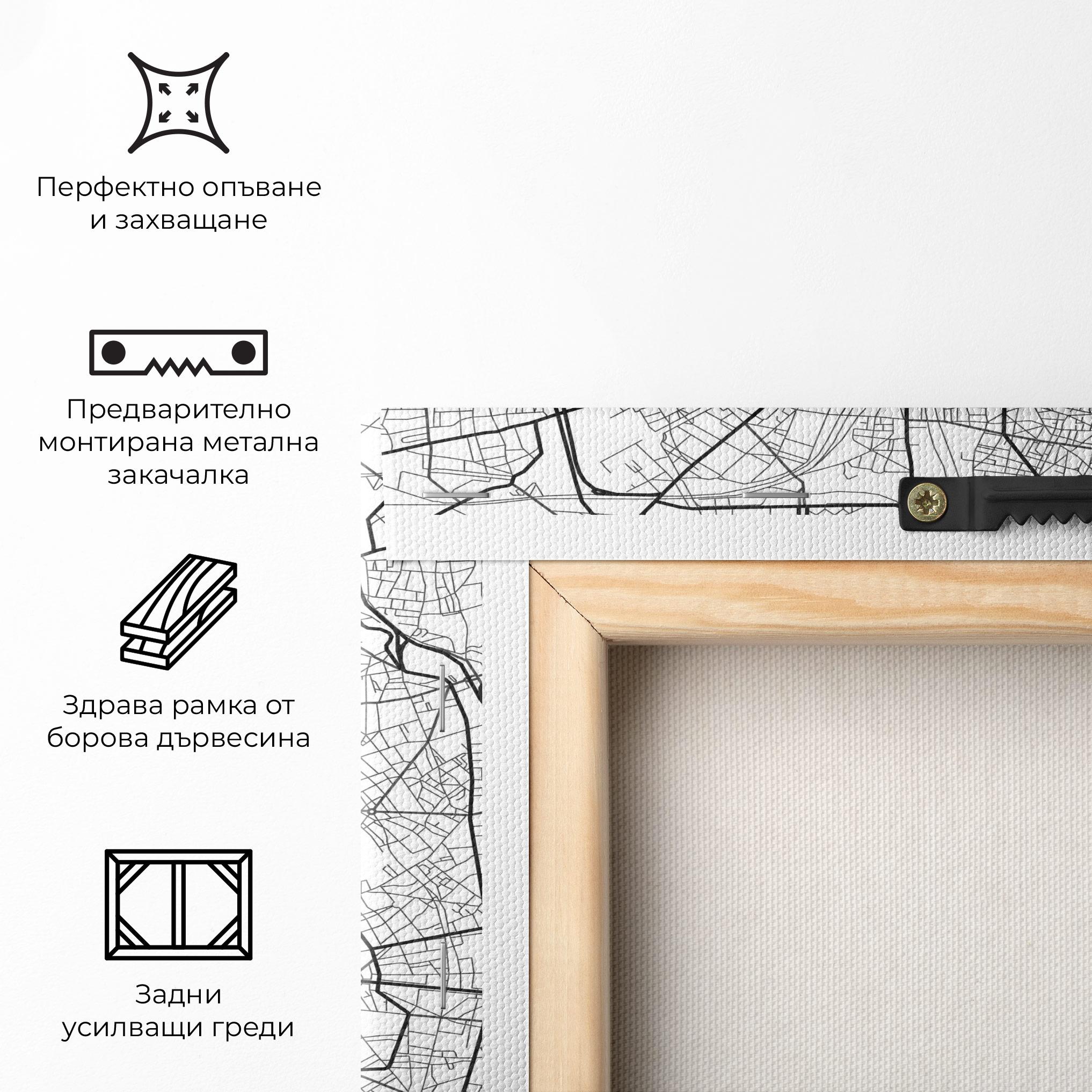 Картина на платно City Black Line mockup 5