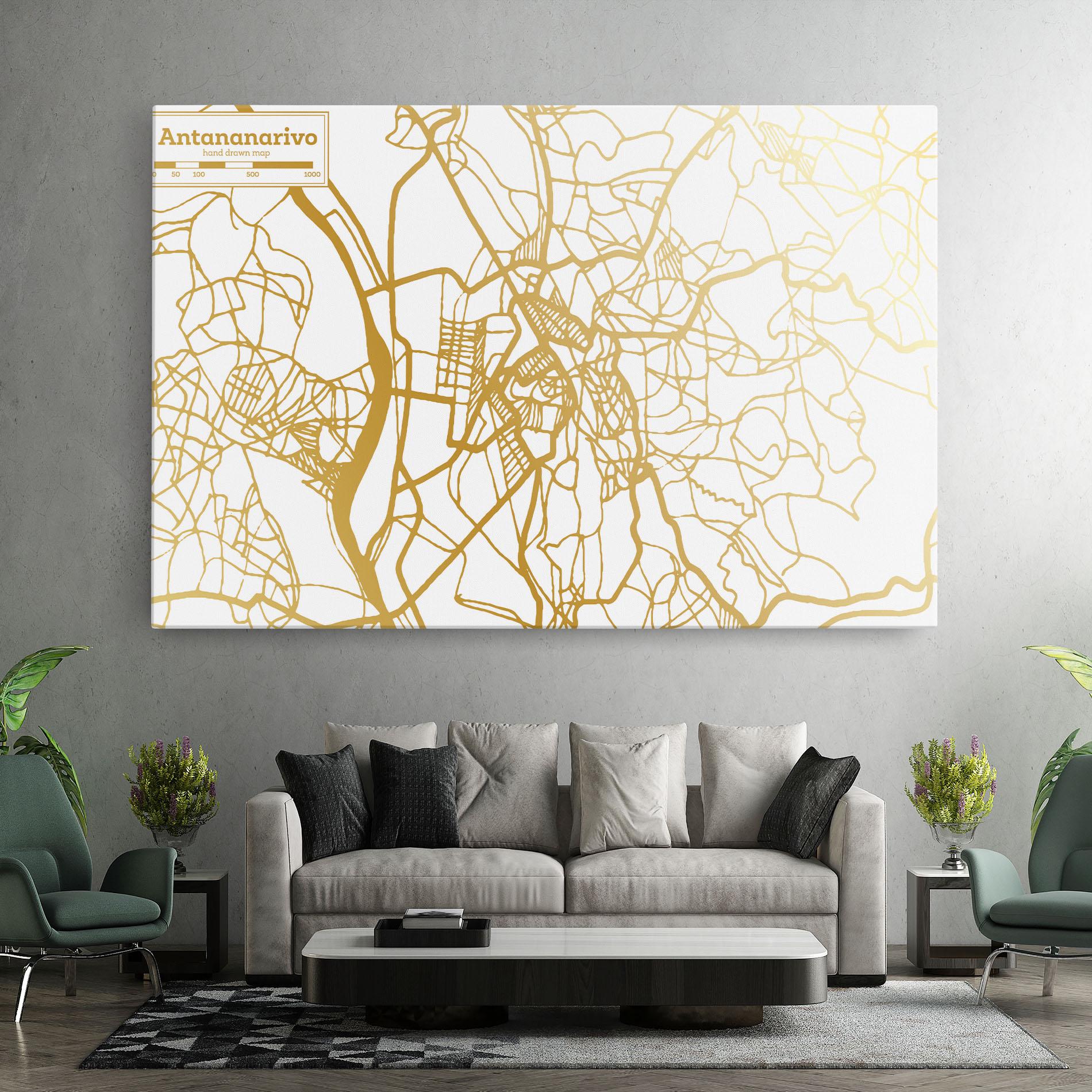 Картина на платно Antananarivo Map mockup 7