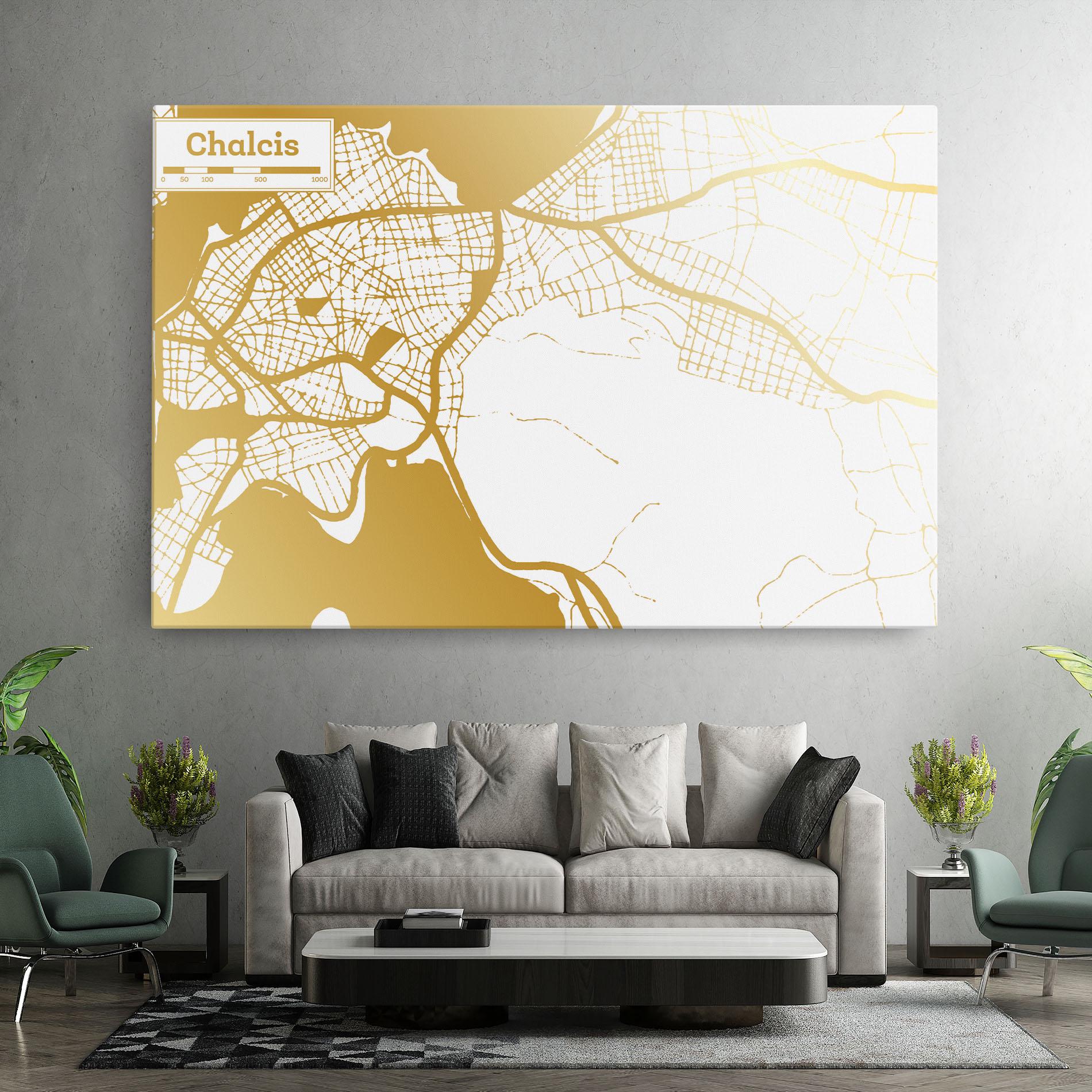 Картина на платно Chalcis Gold Map mockup 7