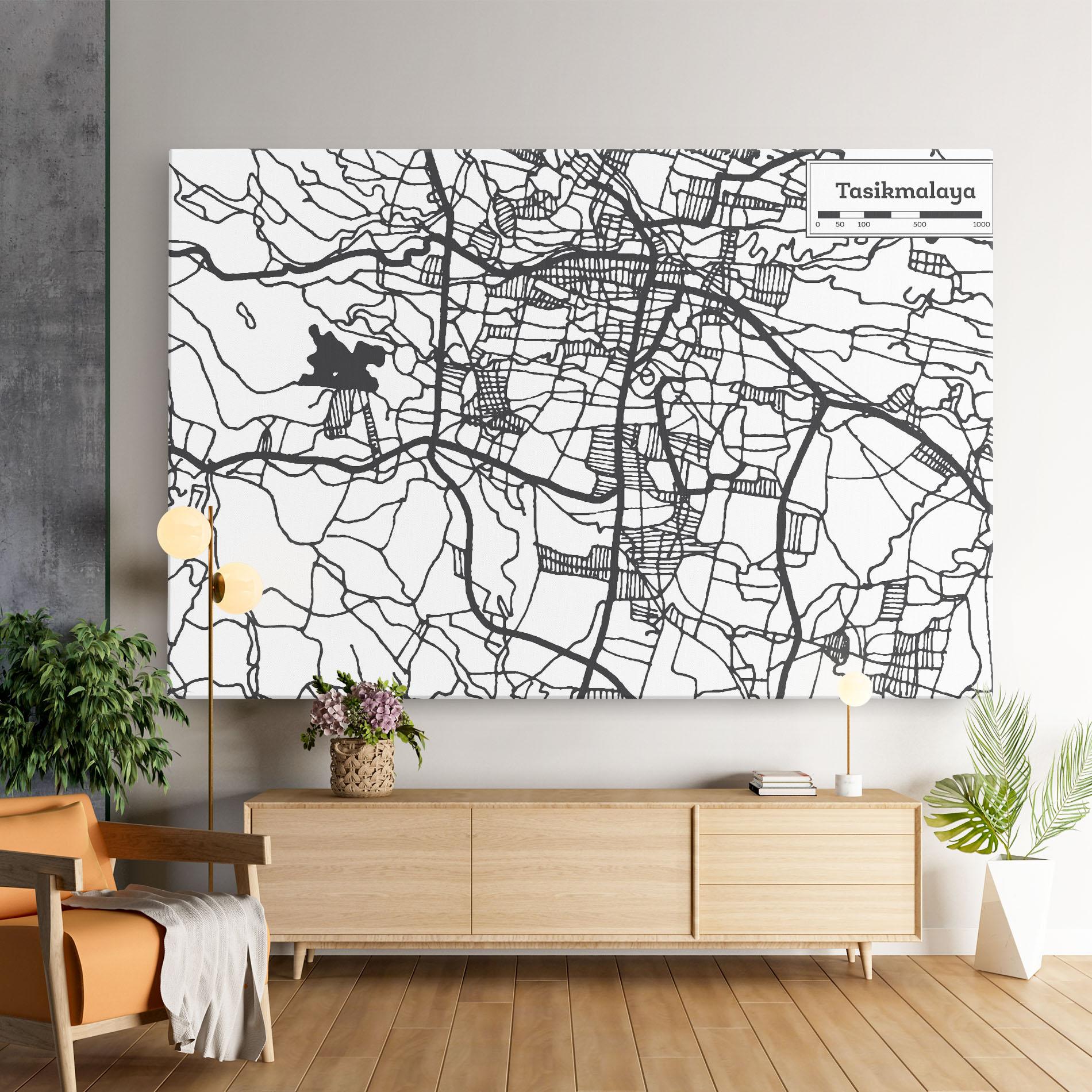 Картина на платно Tasikmalaya Map mockup 9